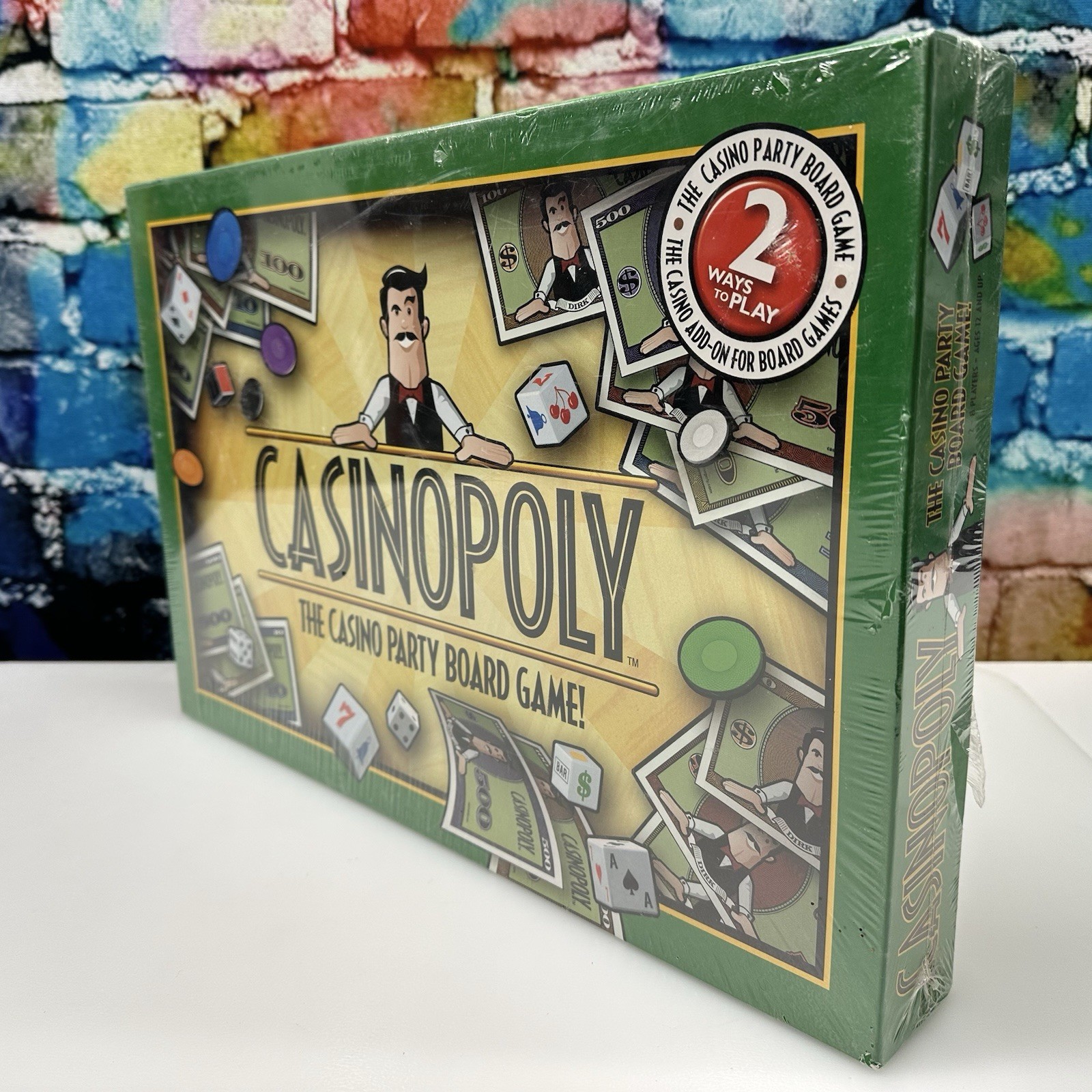 CASINOPOLY Casino Party Board Game 2001 Blackjack Craps Slots Roulette Ages 12+