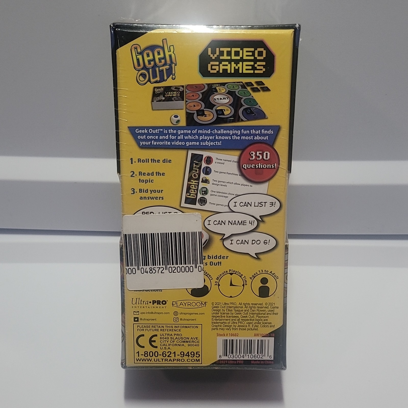 Playroom Entertainment Geek Out! Video Games Party Game, 350 Questions, 2+, 13+