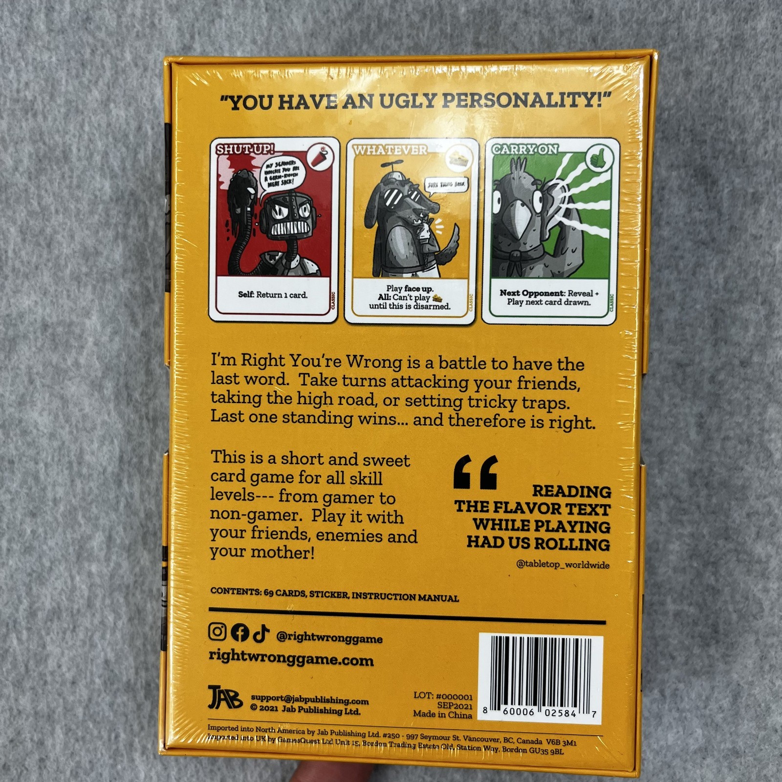I’m Right You’re Wrong Strategy Card Game Board Box Fun Activity Family