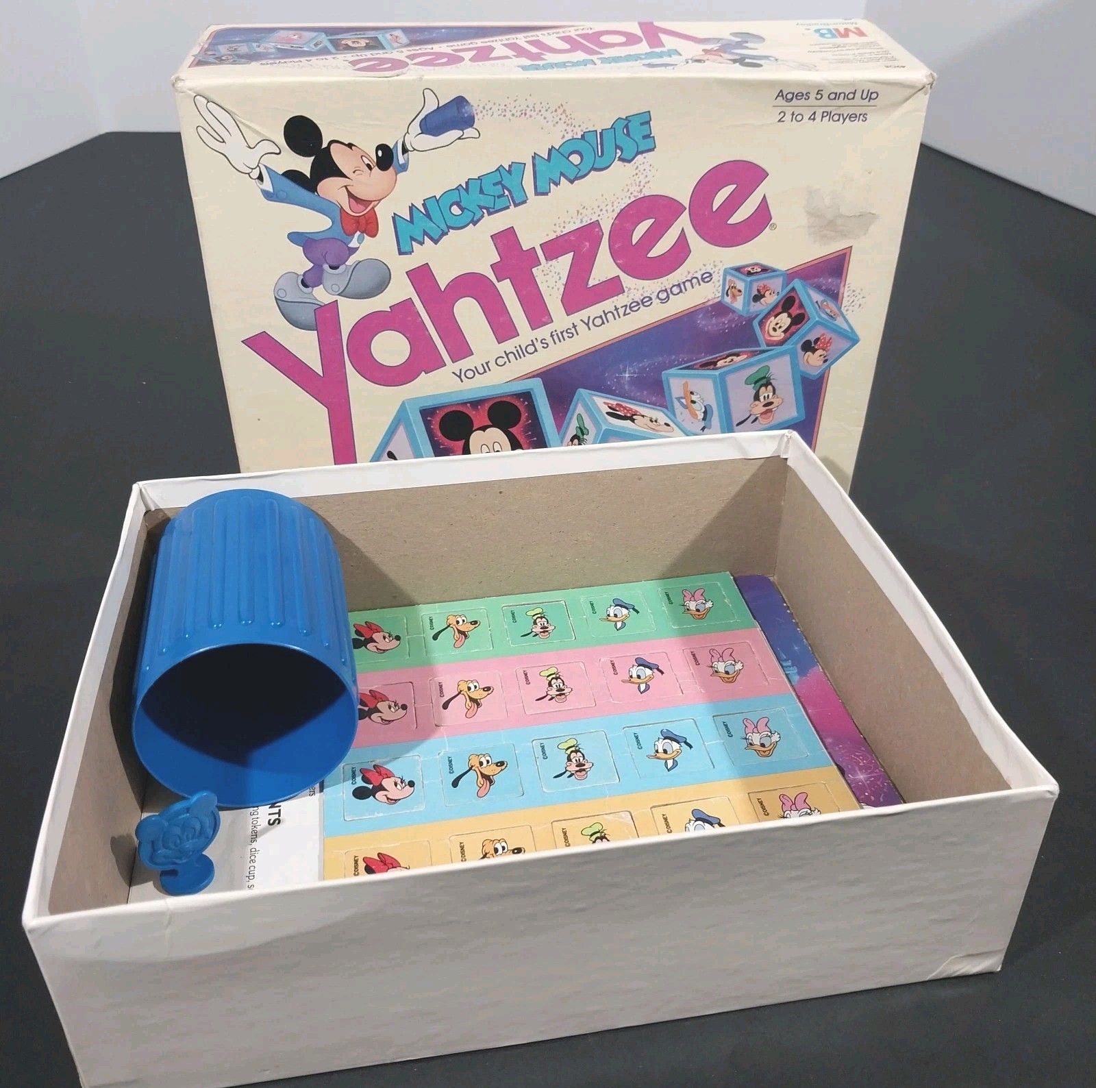 Vintage Mickey Mouse Yahtzee Game 1988 Milton Bradley Disney 4908 COMPLETE