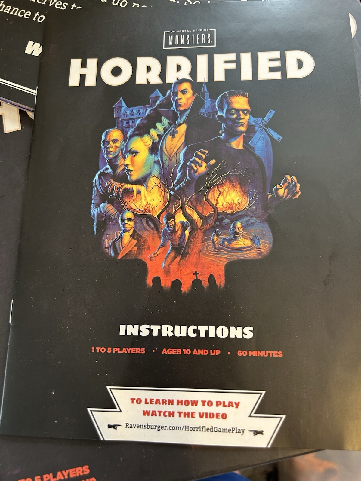 Horrified Monsters Board Game Universal Studios – Horror Movie Edition Complete