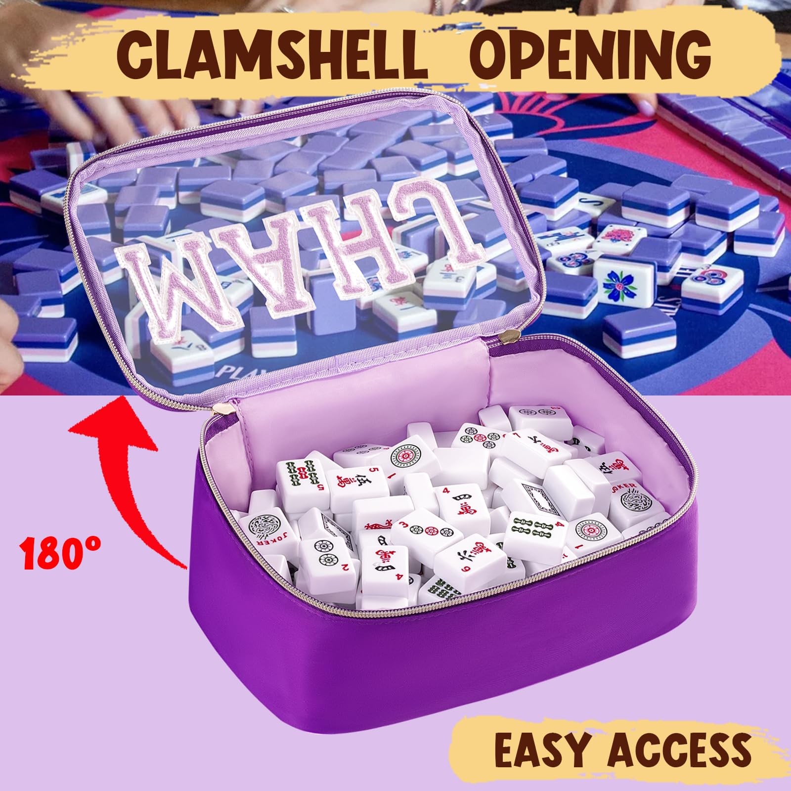 Mahjong Tiles Bag,Empty Thickened American Mahjong Bag with Zipper Suitable f…