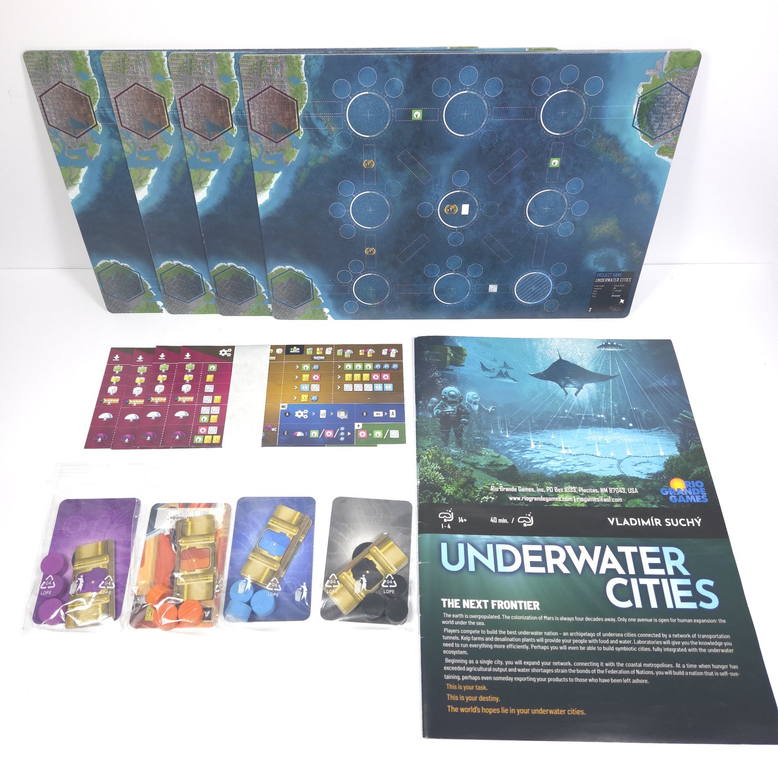 Underwater Cities Board Game Promo Included Complete Rio Grande Games V. Suchy