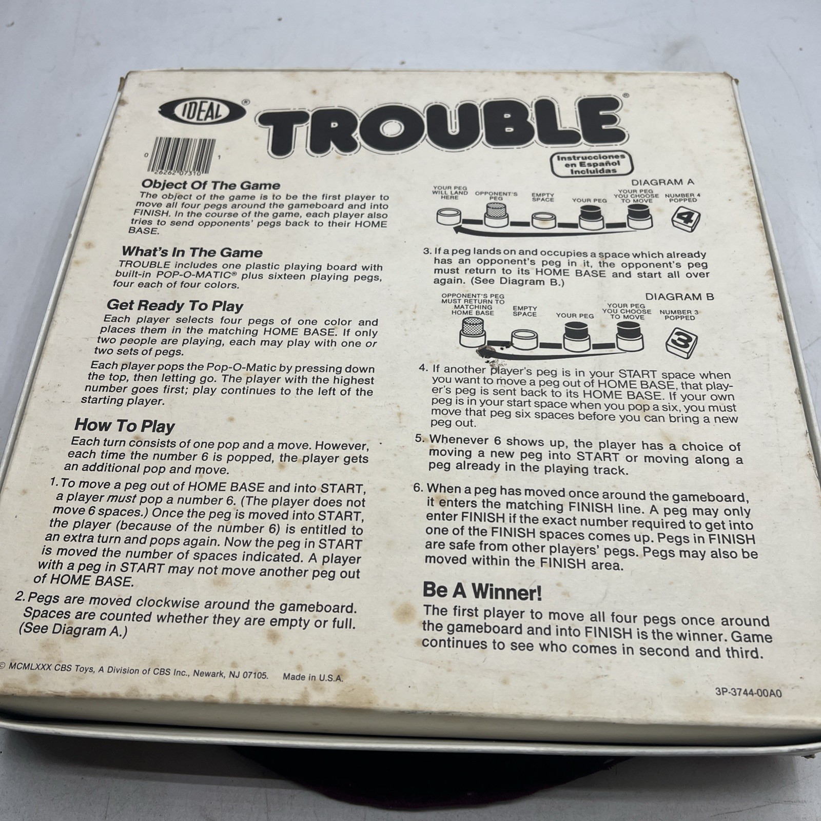 Vintage Gabriel Pop-O-Matic Trouble Game Classic #7310, COMPLETE 1977 Ideal