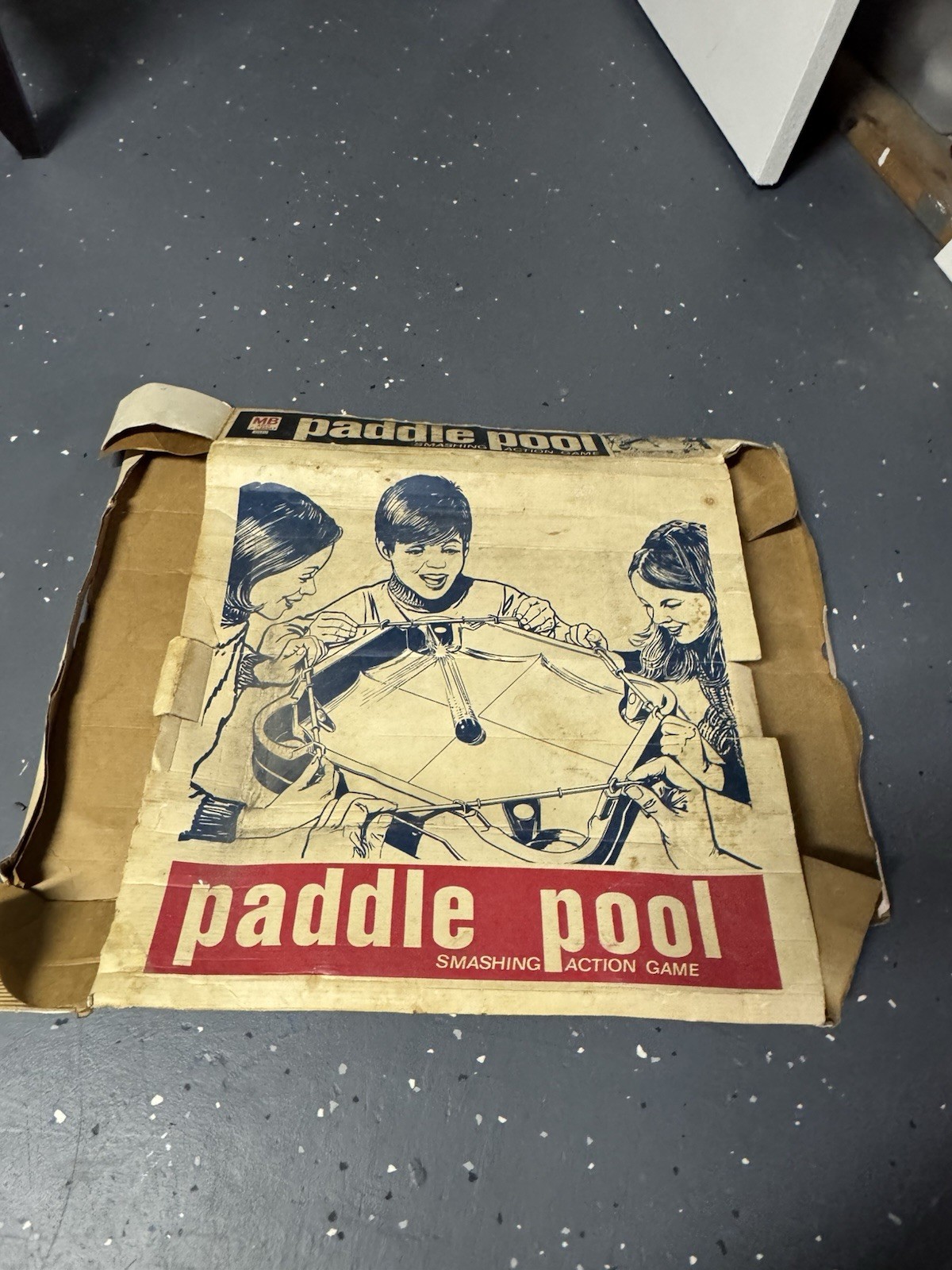 Paddle Pool 1970 Milton Bradley VINTAGE Board Action Ball Game Original Box