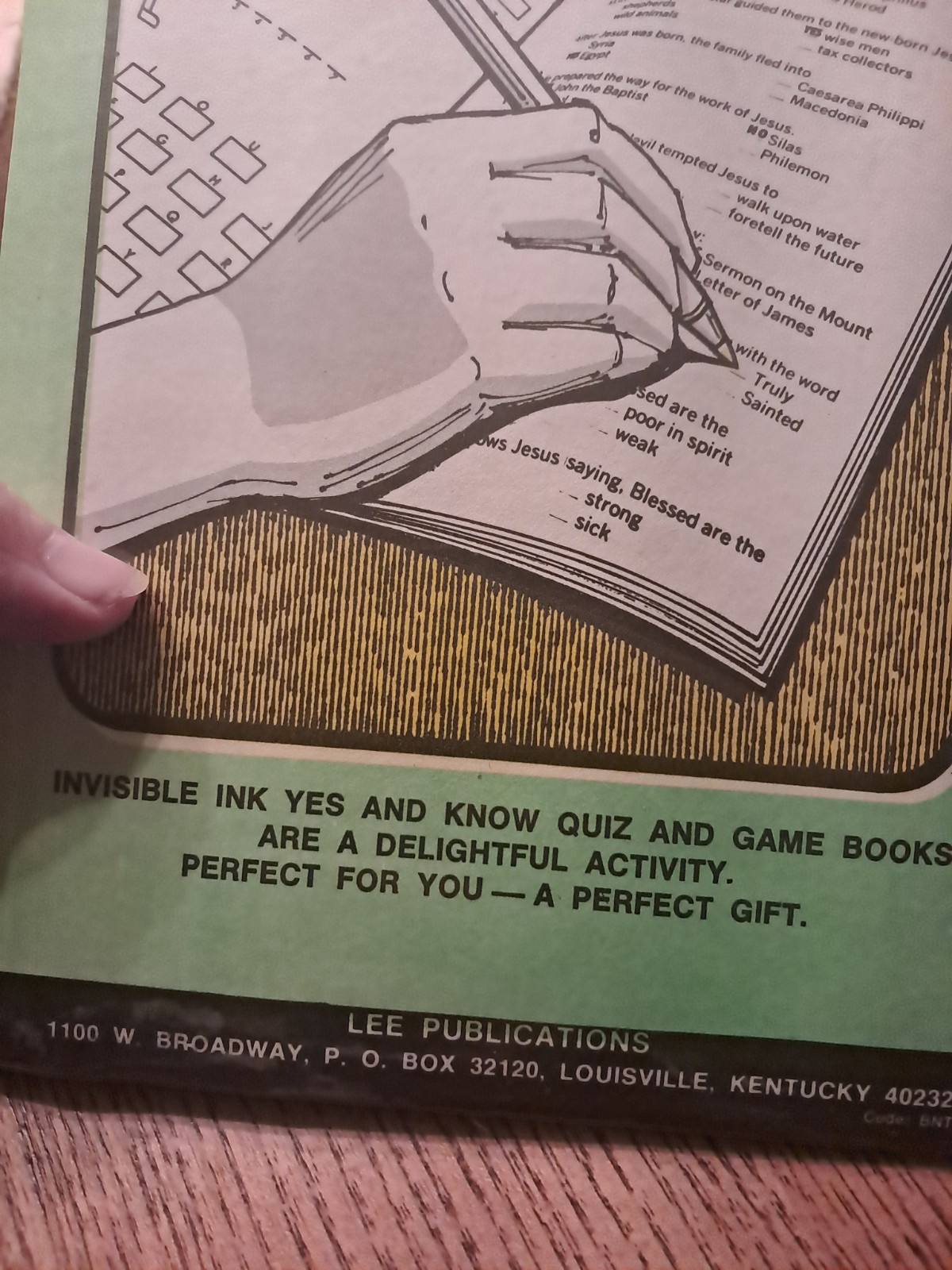 Lee Publications Sealed Yes & Know Bible New Testament Quiz Book Invisible Ink