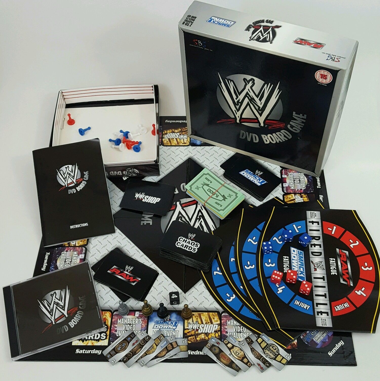 WW World Wrestling DVD Board Game ~ Smack Down ~ WWE Raw Entertainment ~Complete