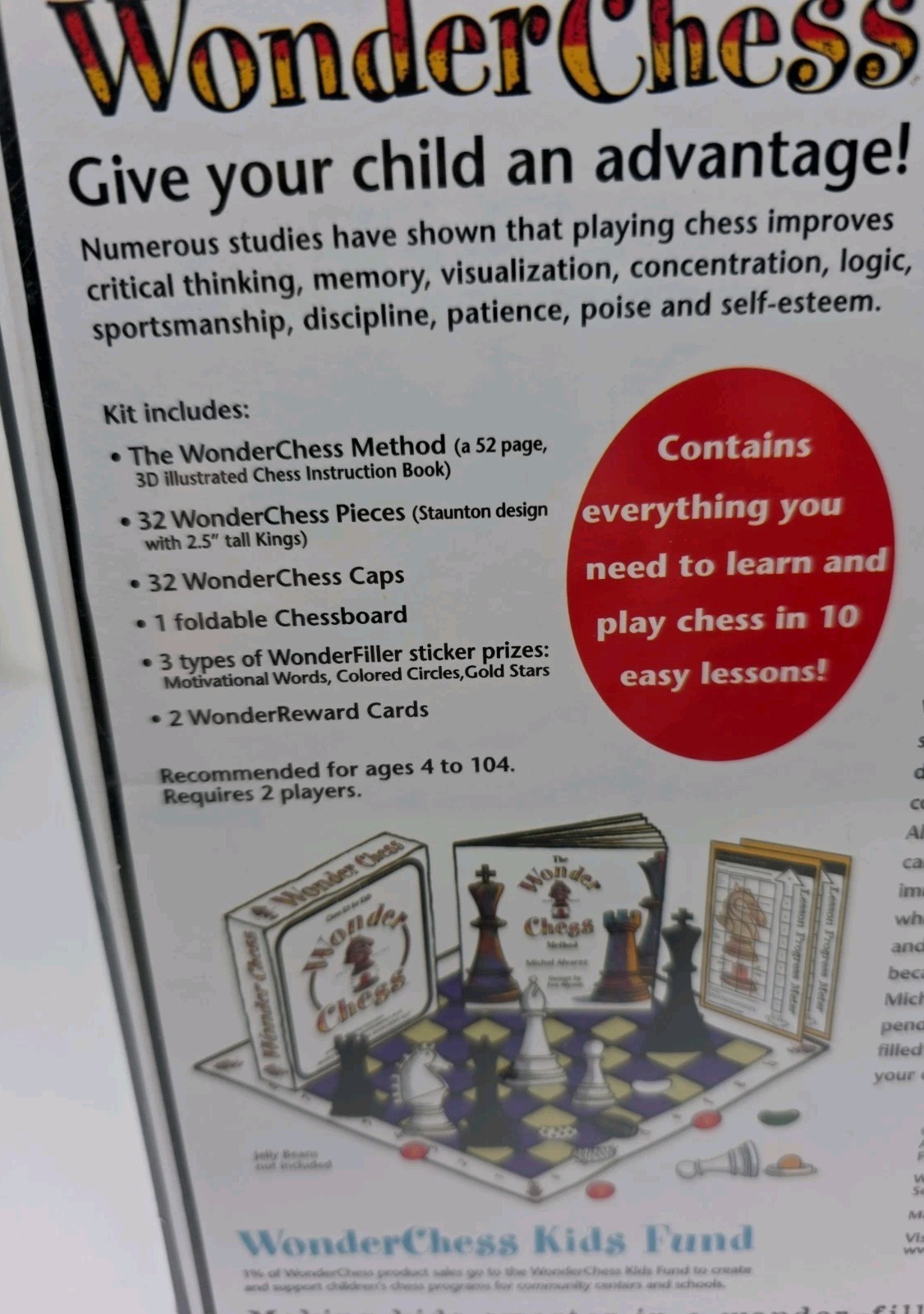 WONDER CHESS – Chess Kit For Kids Award Winner Game NEW Chessboard