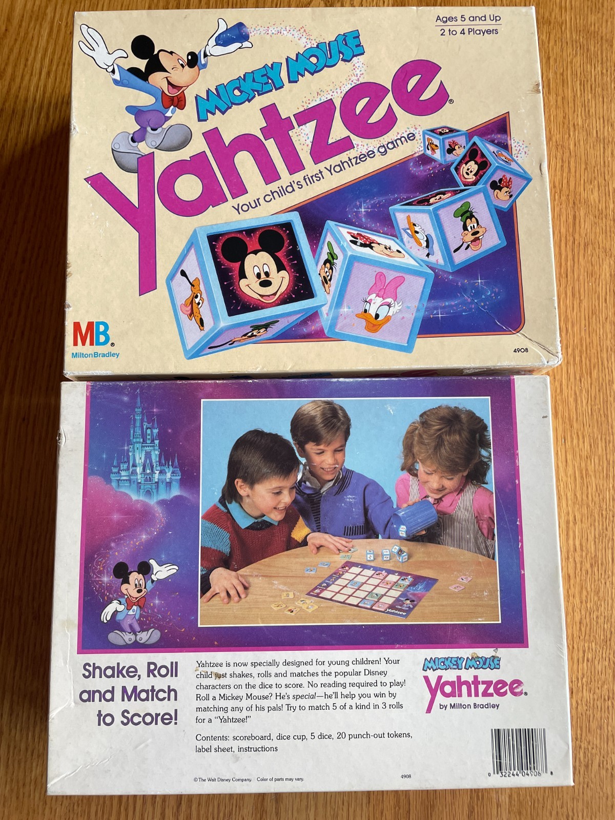 Vintage 1988 MICKEY MOUSE YAHTZEE Game Disney Milton Bradley 100% Complete