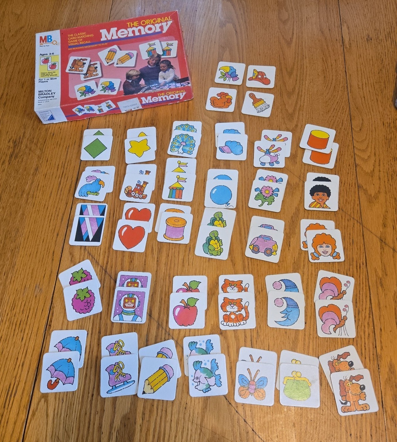 The original memory matching card game by milton bradley 1986