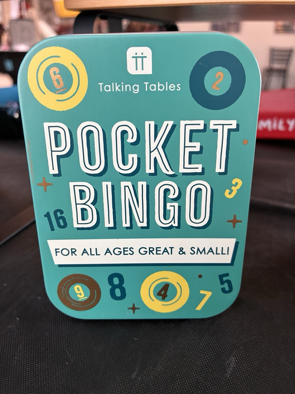 Talking Tables Pocket Bingo Travel Size Tin Game 48 Cards 2+ Players Ages 7+