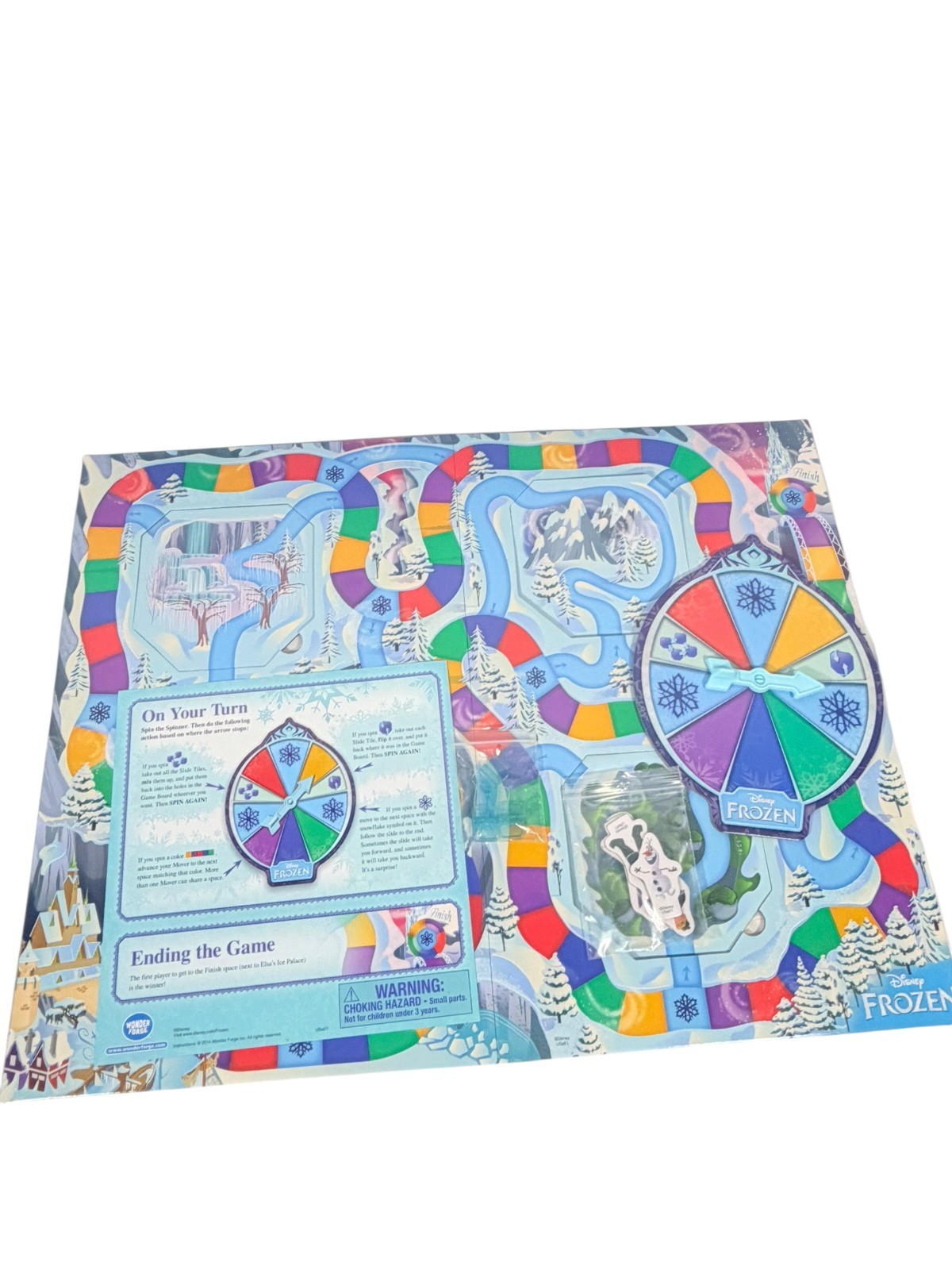 Disney Frozen Surprise Slides Board Game 2014 Wonder Forge Anna Elsa Olaf