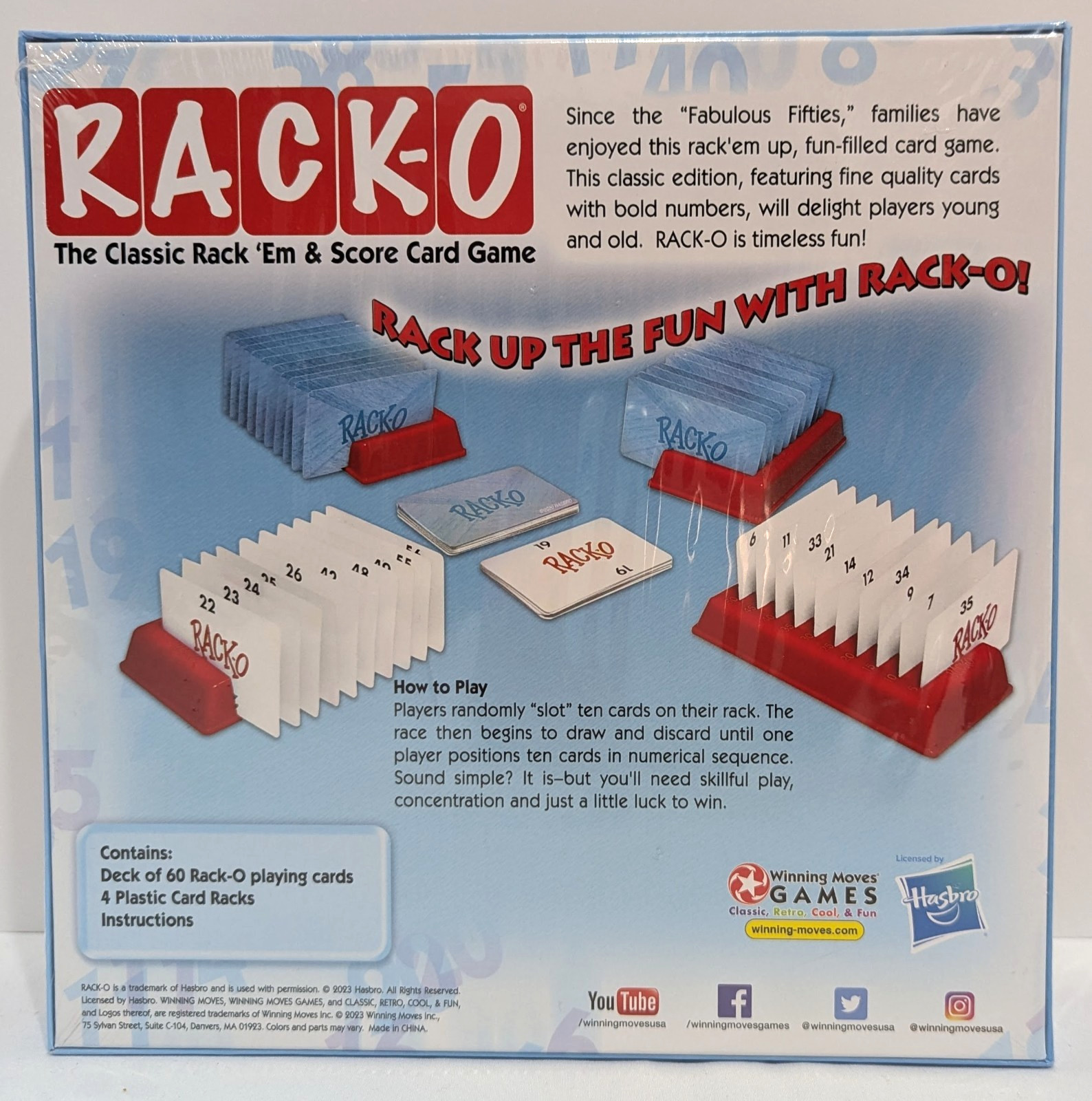 RACK-O The Classic Rack ‘Em & Score Card Game Ages 8+ Family Fun 2-4 Players NEW