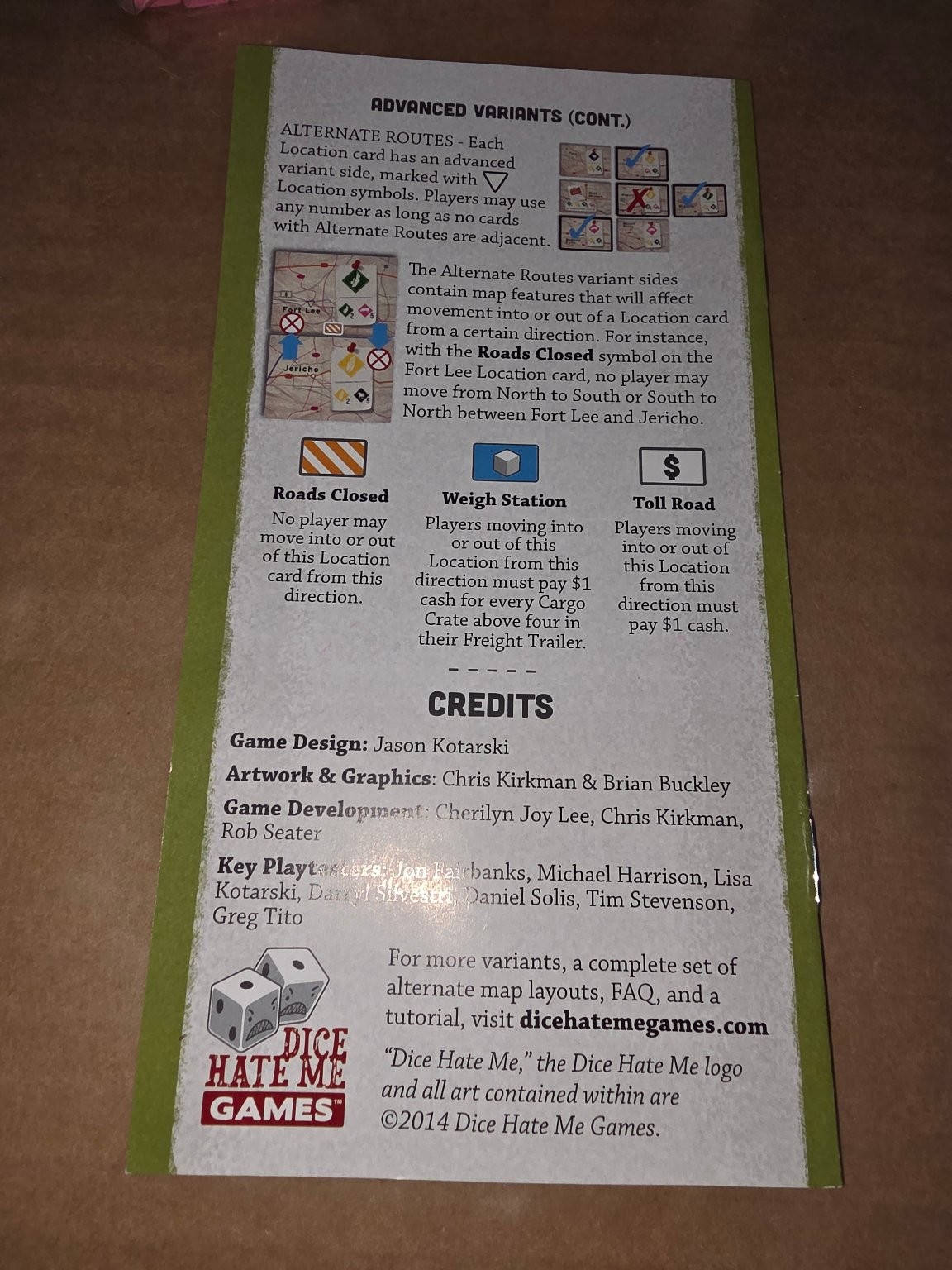 The Great Heartland Hauling Co. Dice Hate Me Games Board Game 2-4 Players Cubes