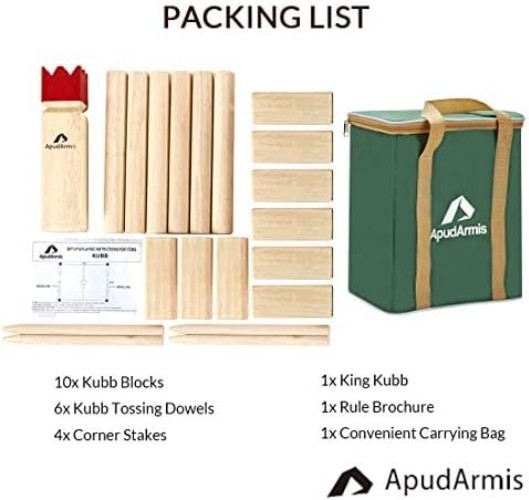 Kubb Yard Game Set with Carrying Bag – Outdoor Lawn Family Game for Teen & Adult