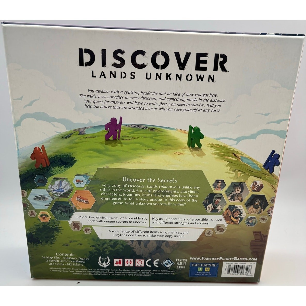 Discover Lands Unknown Board Game Fantasy Game Open Box Sealed Pieces 2018