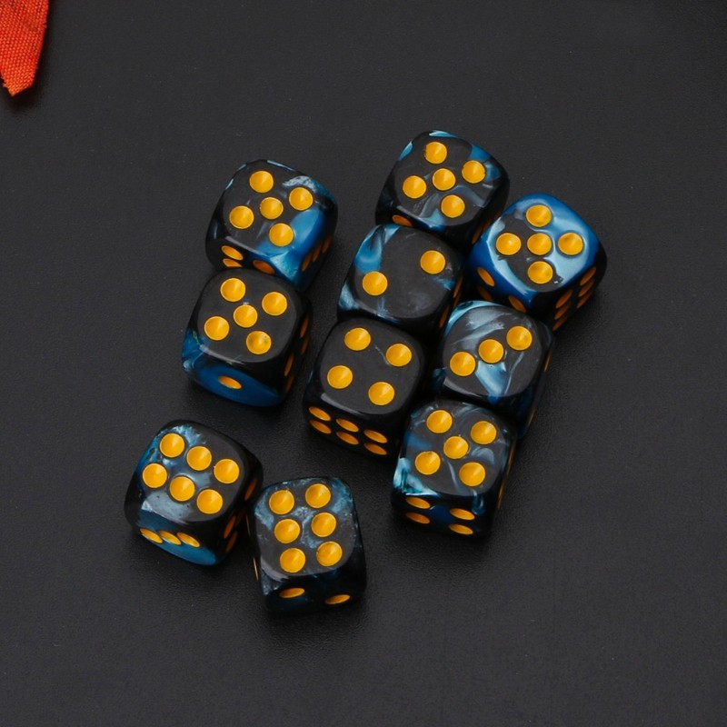 10pcs Six Sided 12mm Transparent Cube Round Corner Portable Table Playing Games