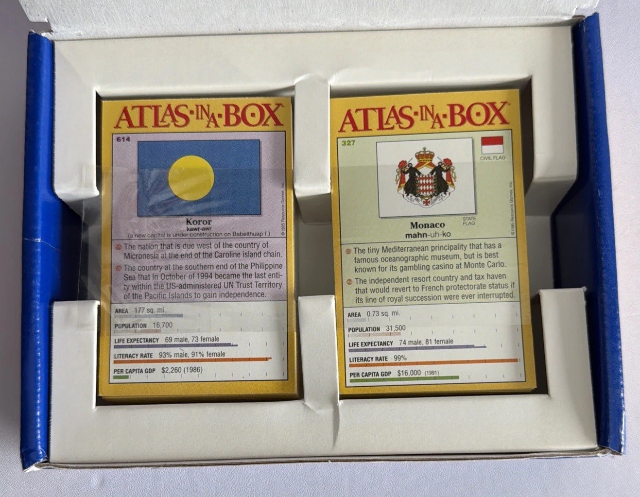 Resource Games Boardgame Atlas in a Box 1995 World Geography Card Game
