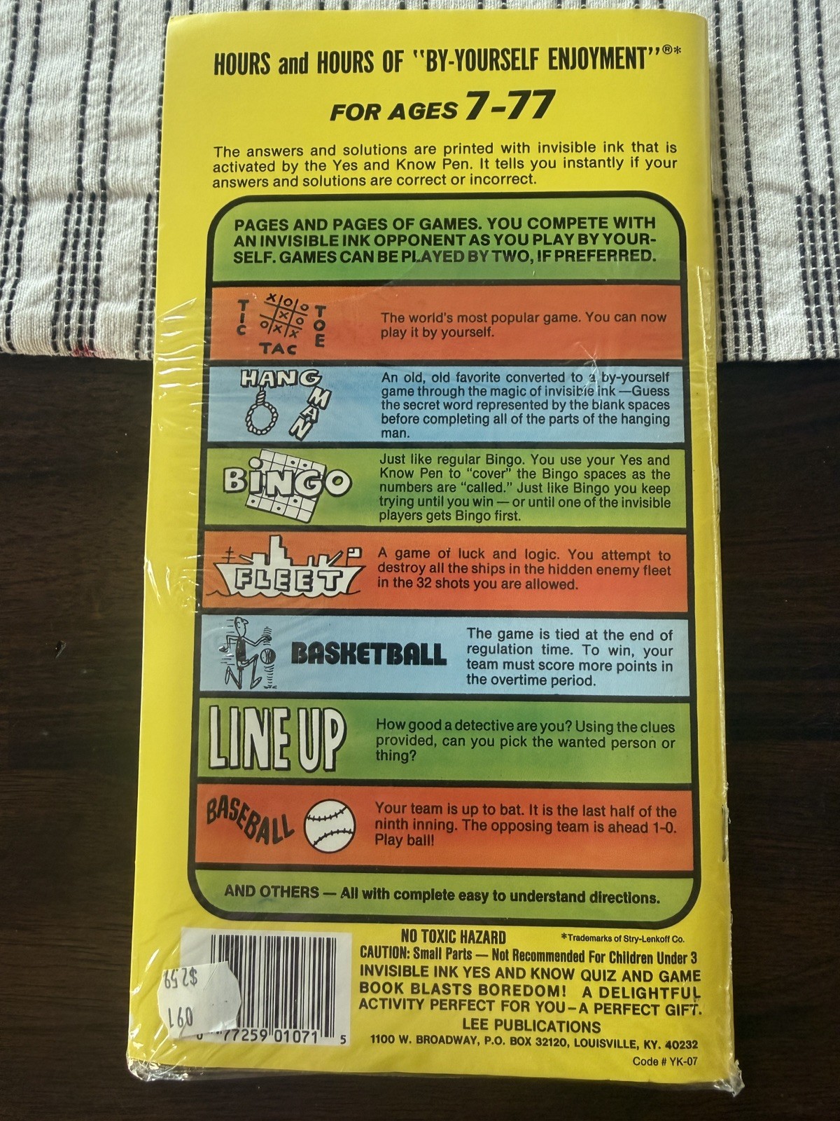 Vintage 1971 Yes & Know Road Trip Invisible Ink Game And Quiz Book.