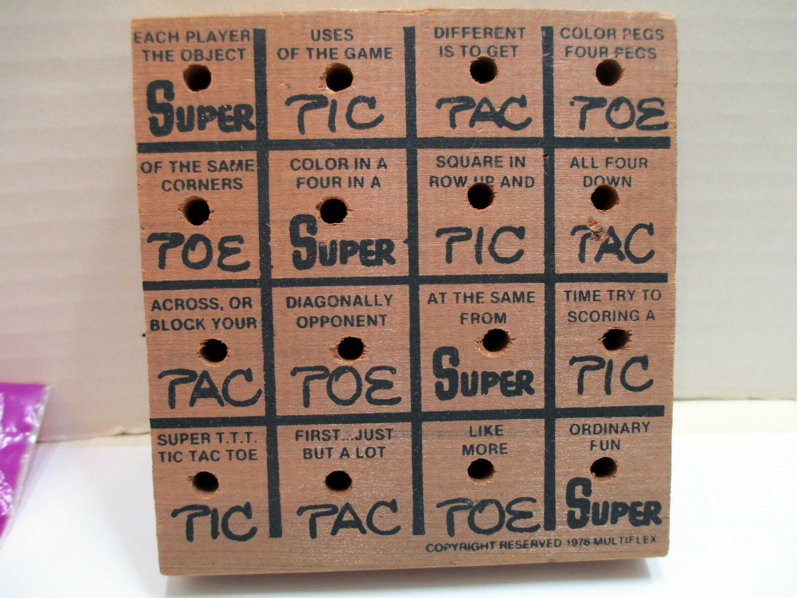 VTG Genius Games Super & Traditional Tic Tac Toe Games Wood Board Golf Tee Pegs