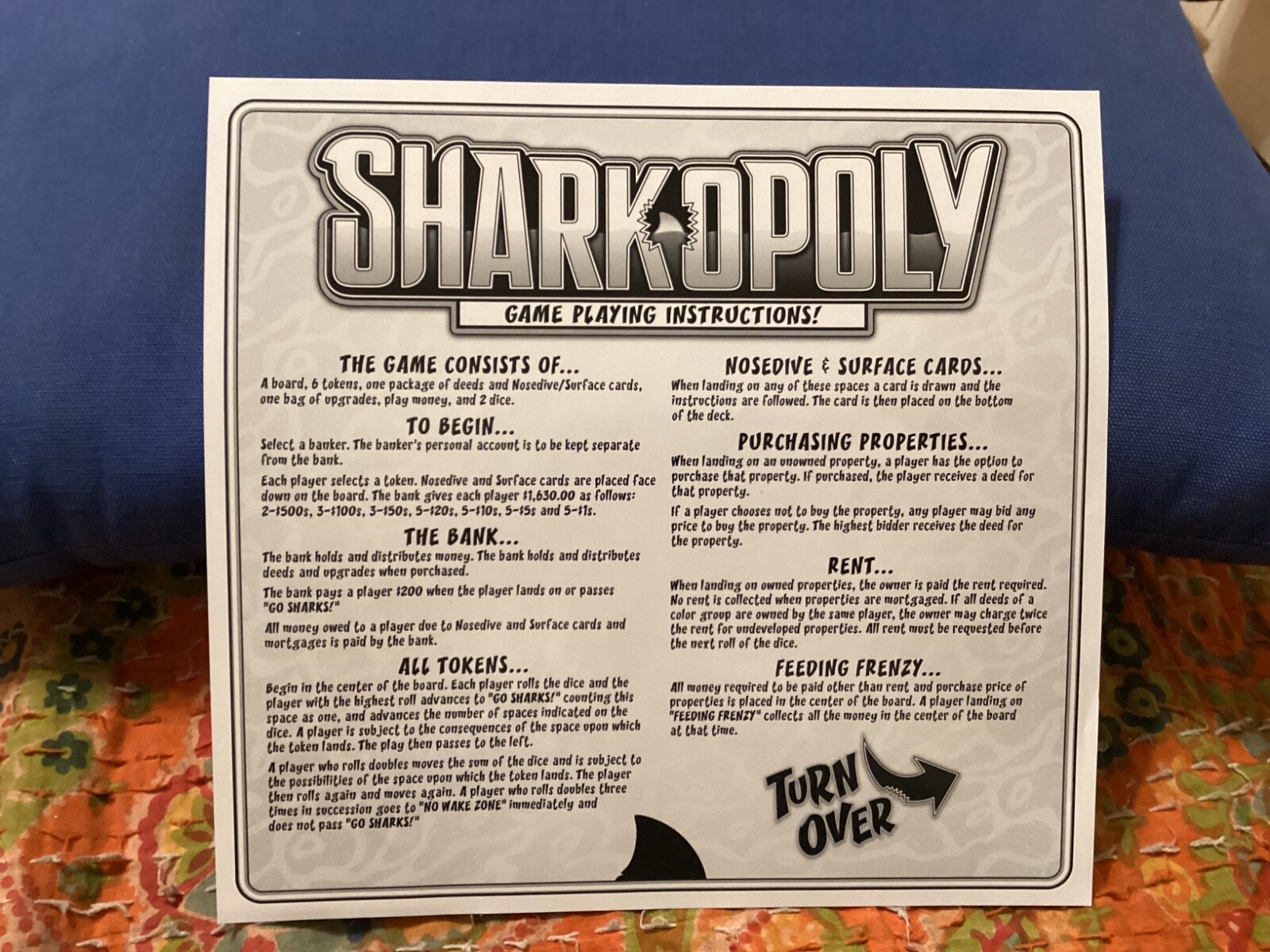SHARKOPOLY, COMPLETE GAME FEROCIOUS APPETITE FOR FUN; JAWS,GREAT WHITE/FREE P &H