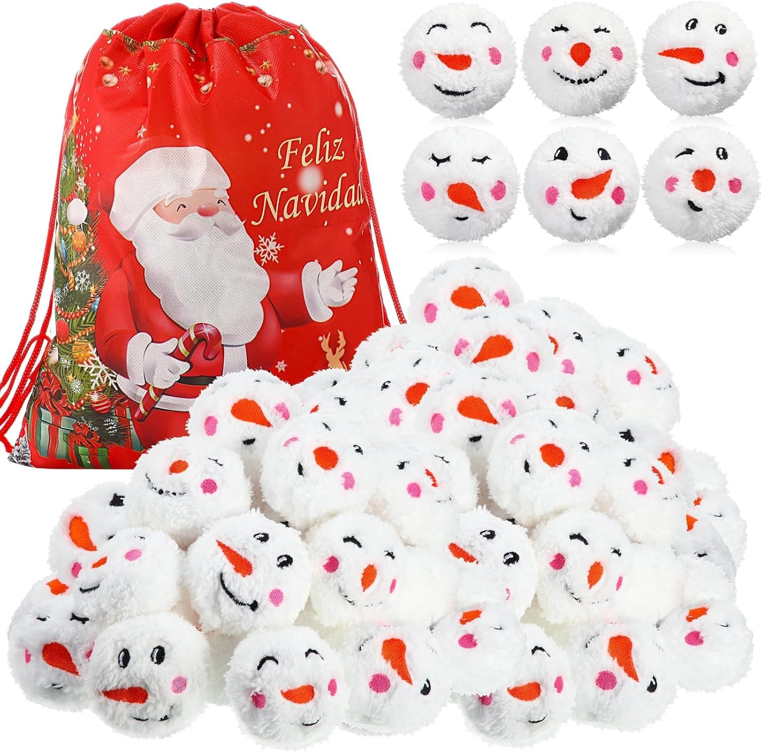 Fun 30 Pcs Classic Plush Snowballs – Ideal for Christmas Decor and Games