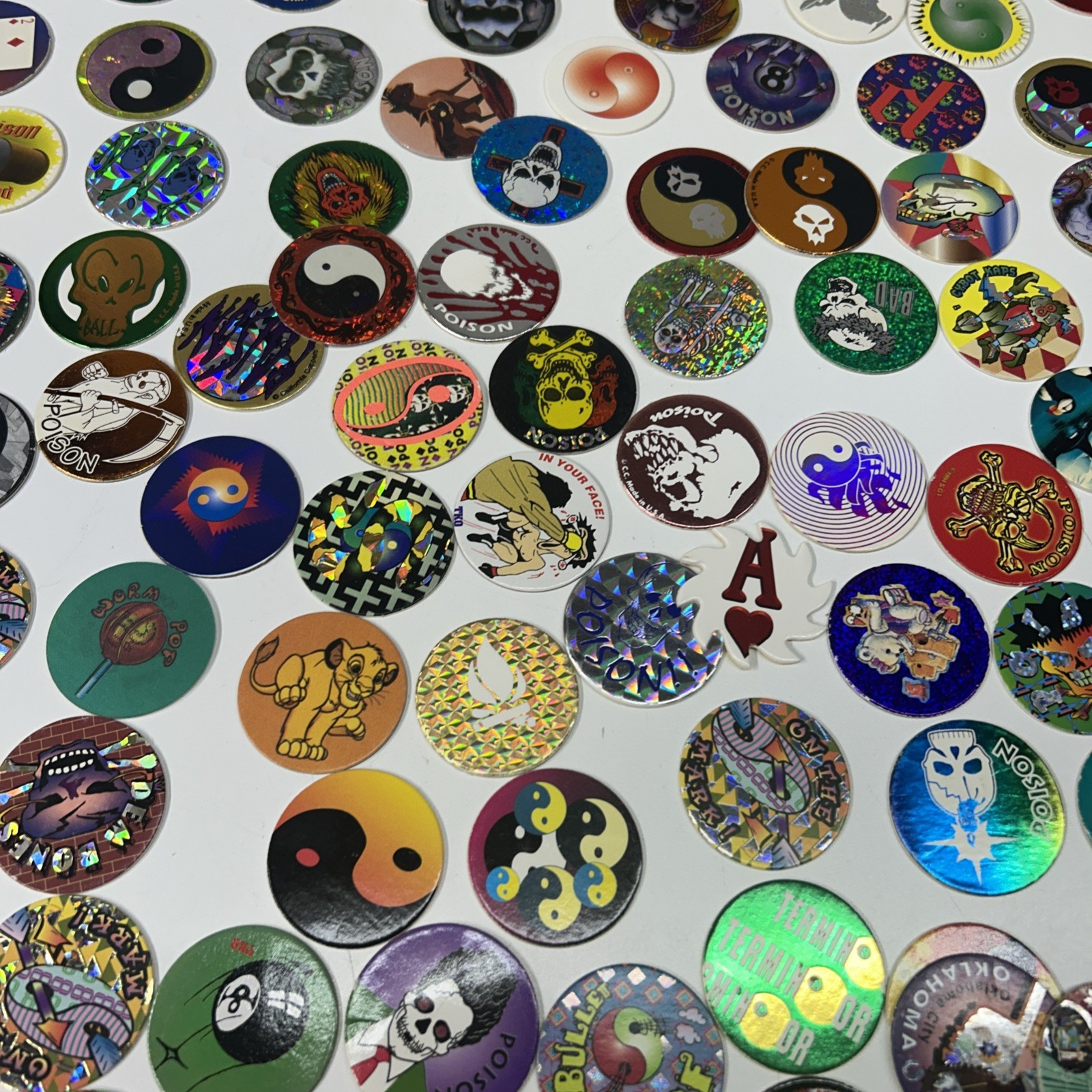 Vintage 1990’s Huge Lot Of Pogs 211 Plus Cases Holographic Lenticular Disney