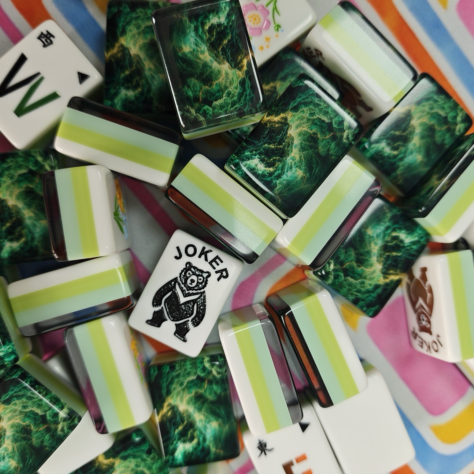 Forest Nature Pearls Mahjong Set Of Tiles American Mahjong Mahj Oh My Line Set