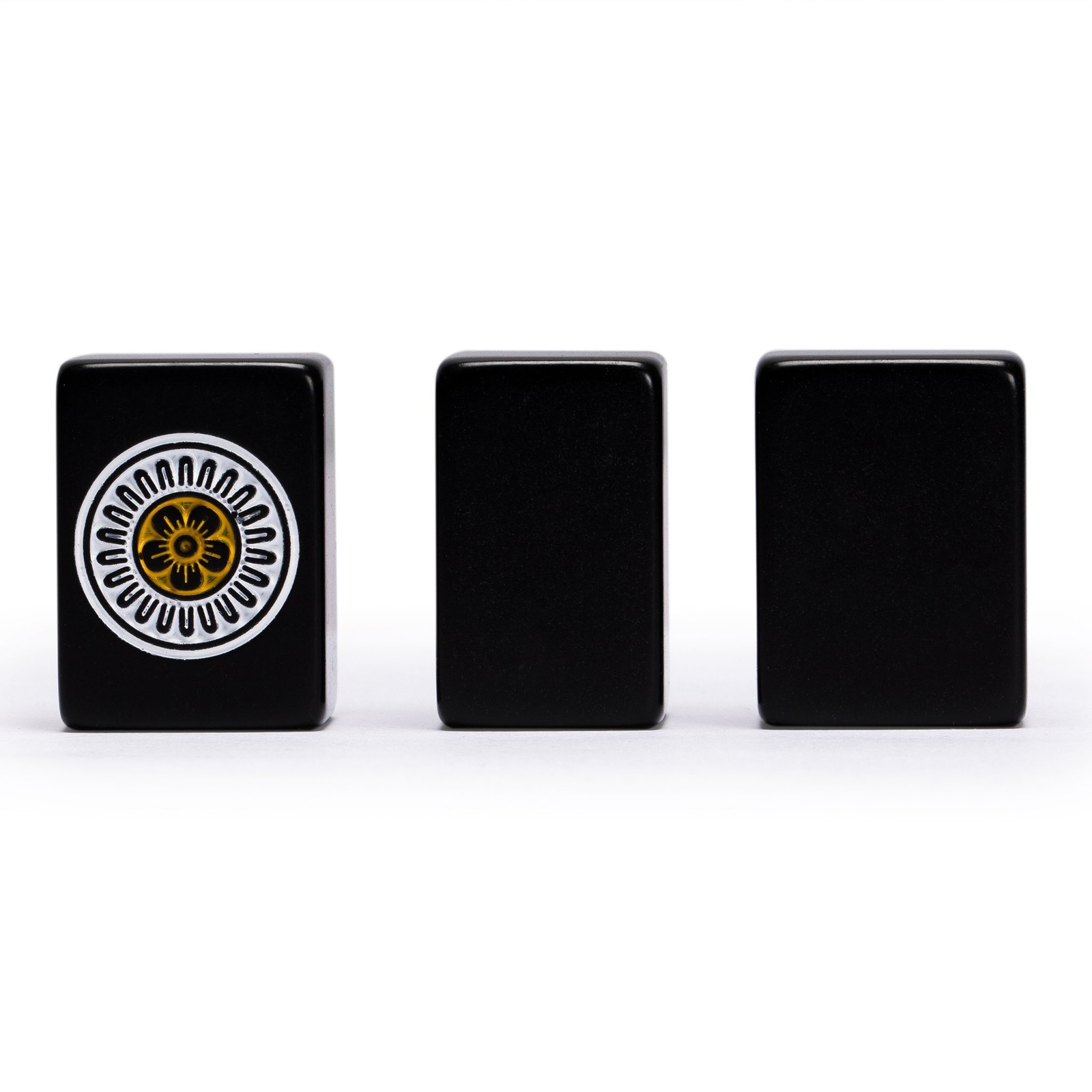 Yellow Mountain Imports Japanese Riichi Mahjong Set – Black Standard Size Tiles