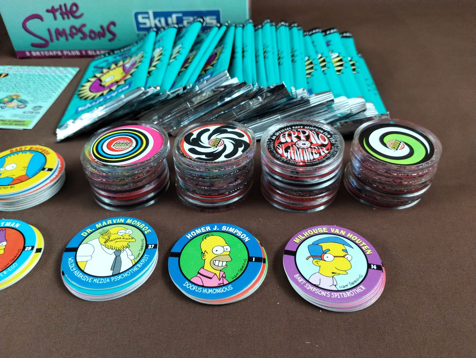 The SIMPSONS Pogs Skybox 1994 UNUSED w/ EMPTY BOX
