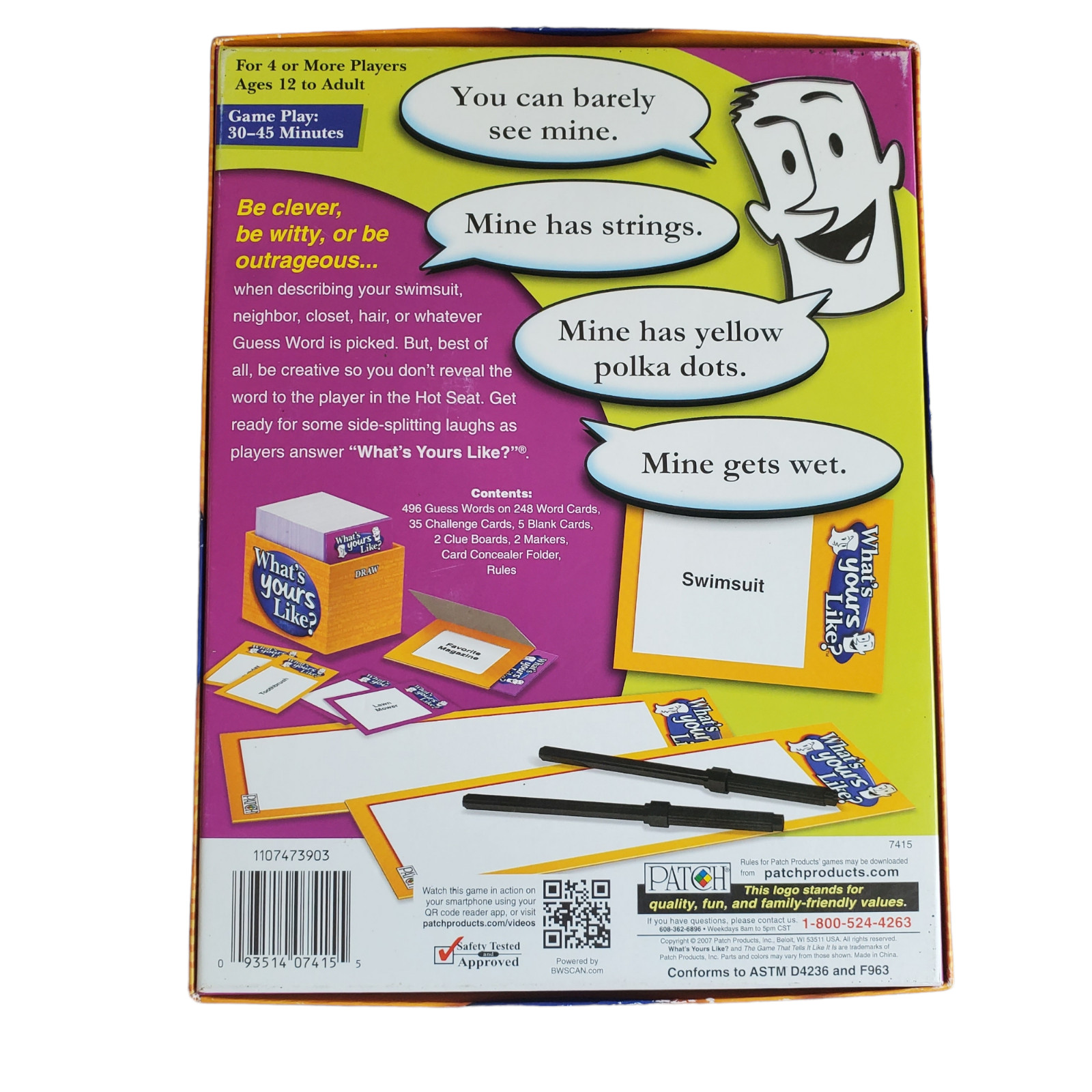 WHAT’S YOURS LIKE? Patch Family & Party Board Card Guessing Game – Complete