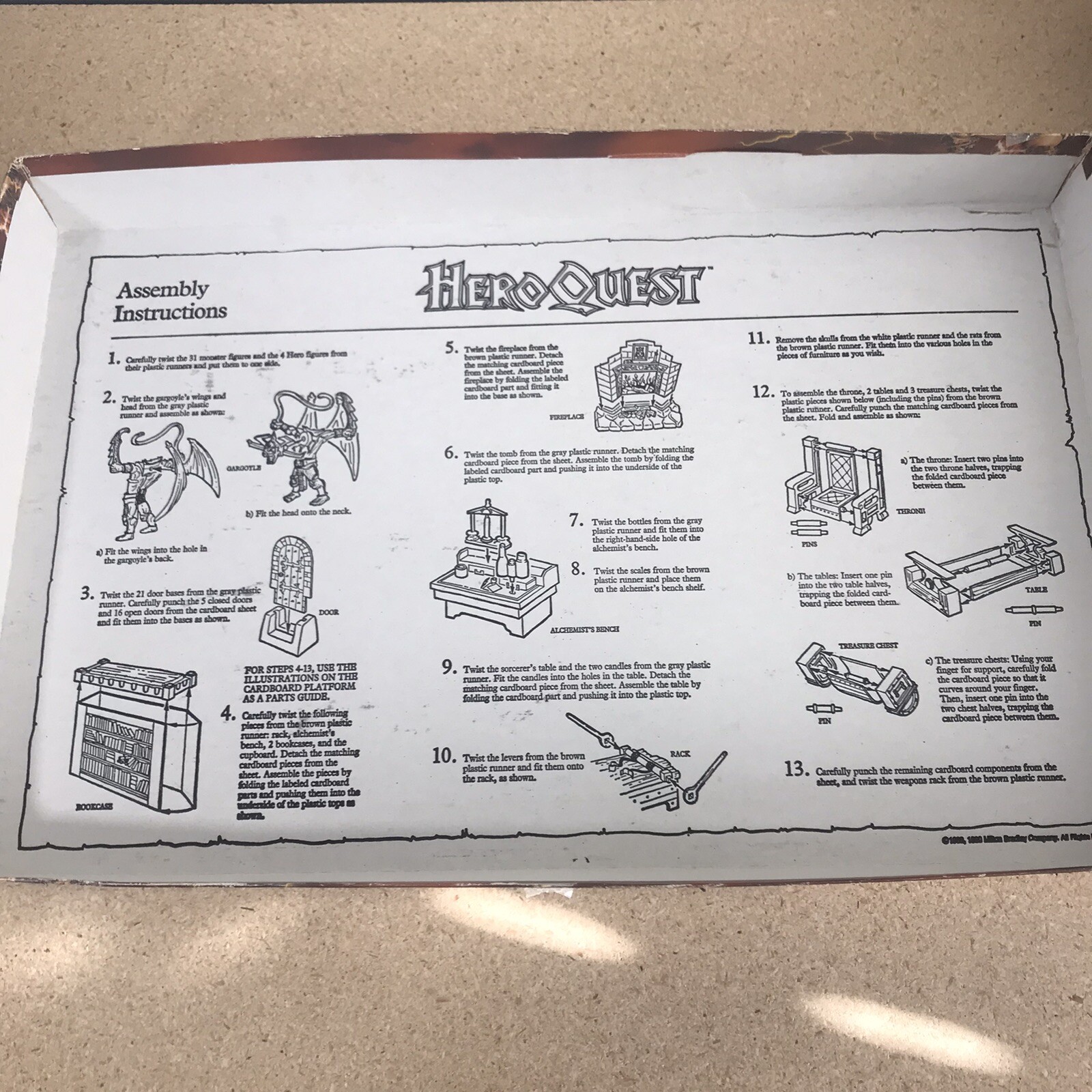 Vintage HeroQuest Milton Bradley Games Workshop Board Game- NOT Complete! – 1990