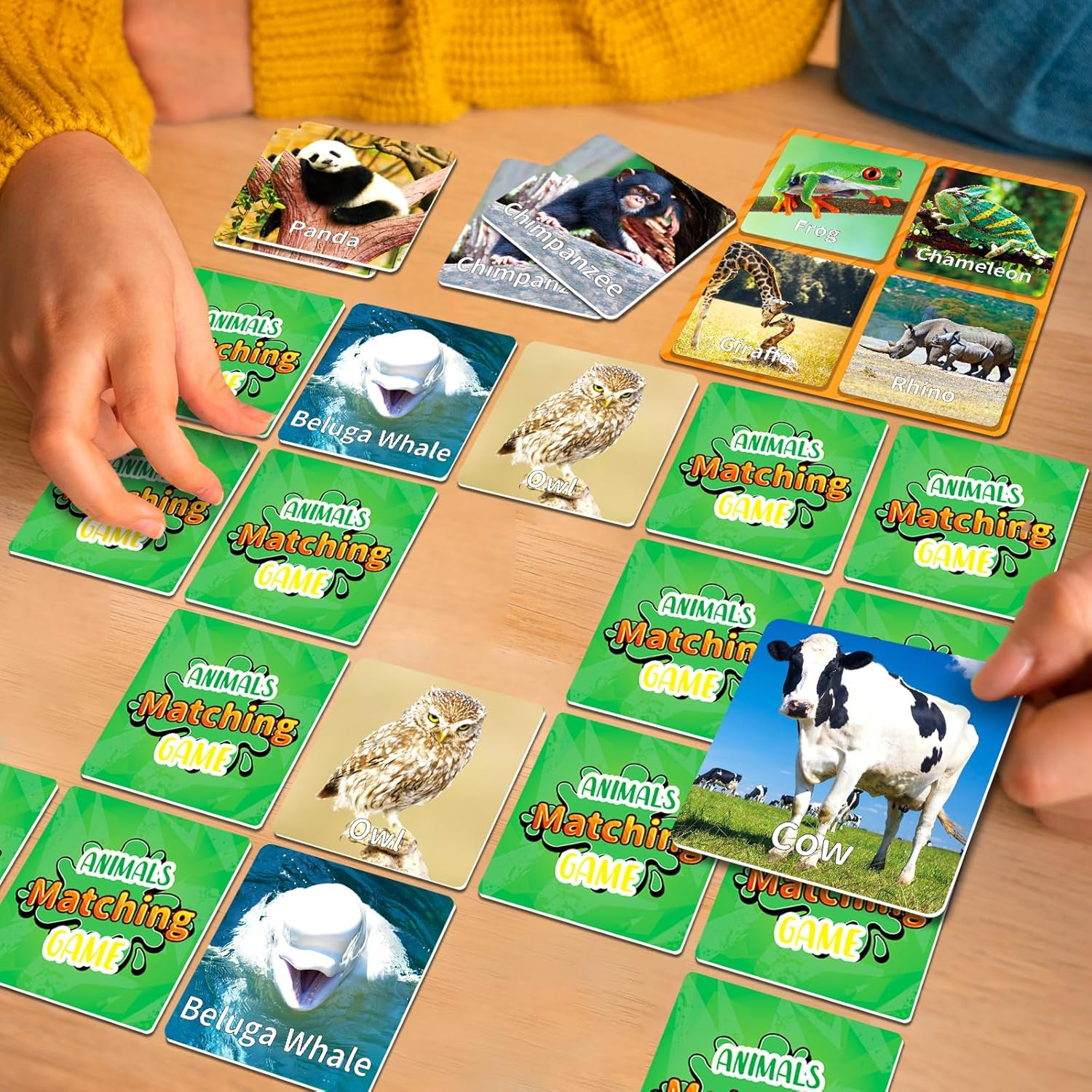 Animal Matching Game for Kids 100PCS Memory Card Game for Toddlers Preschool …
