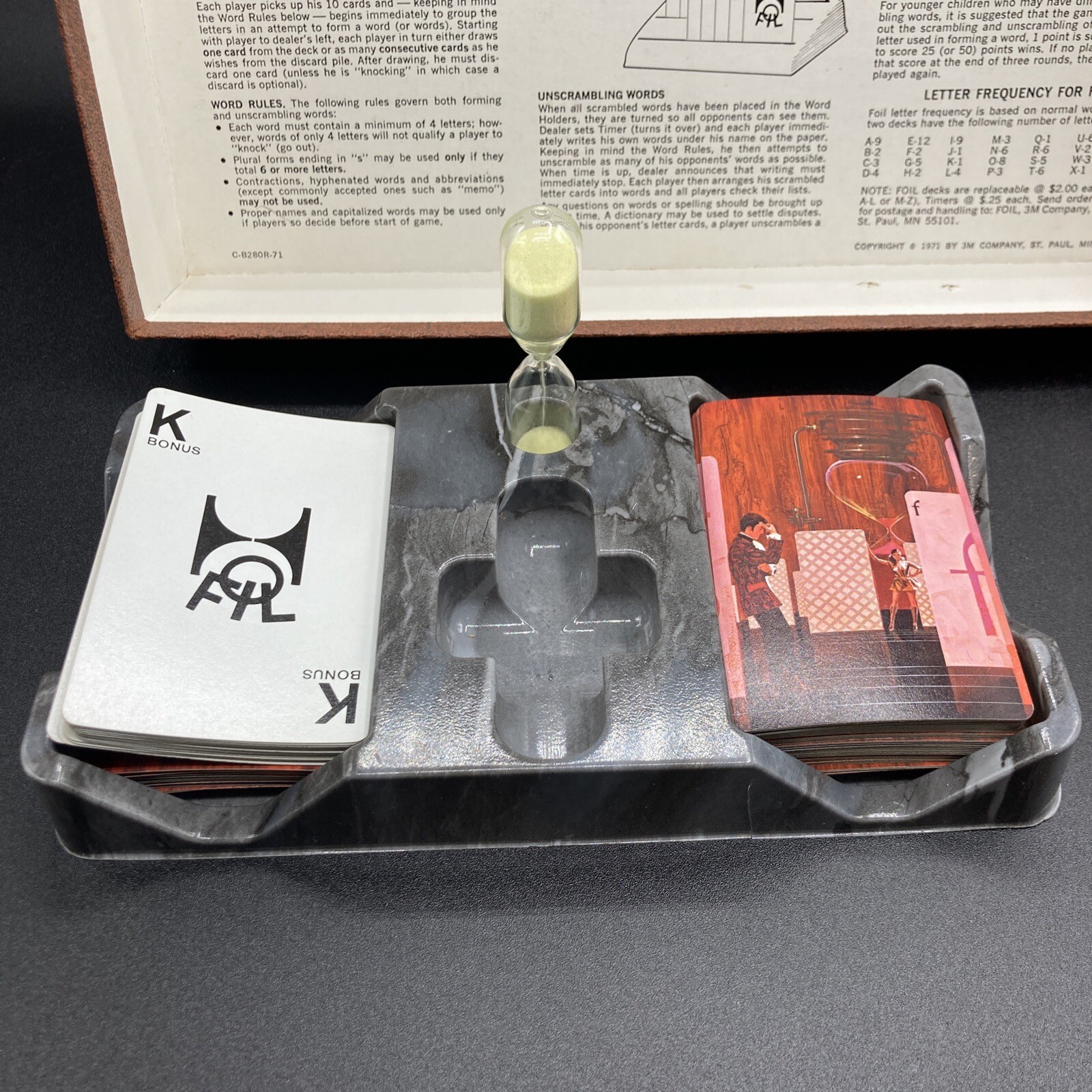Vintage 1971 FOIL 3M Bookshelf Game of Words and Wits – Complete! Game Night
