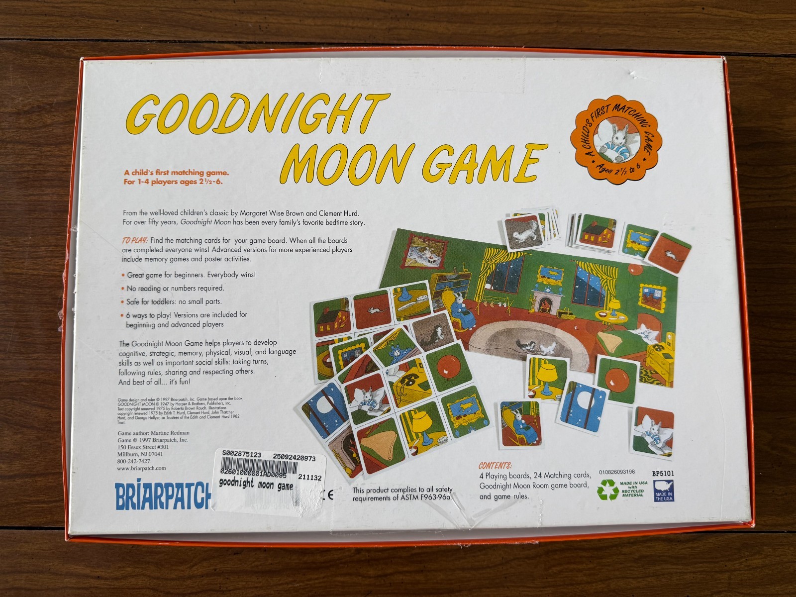 Goodnight Moon Game Briarpatch Matching Memory Board Game COMPLETE – Preschool