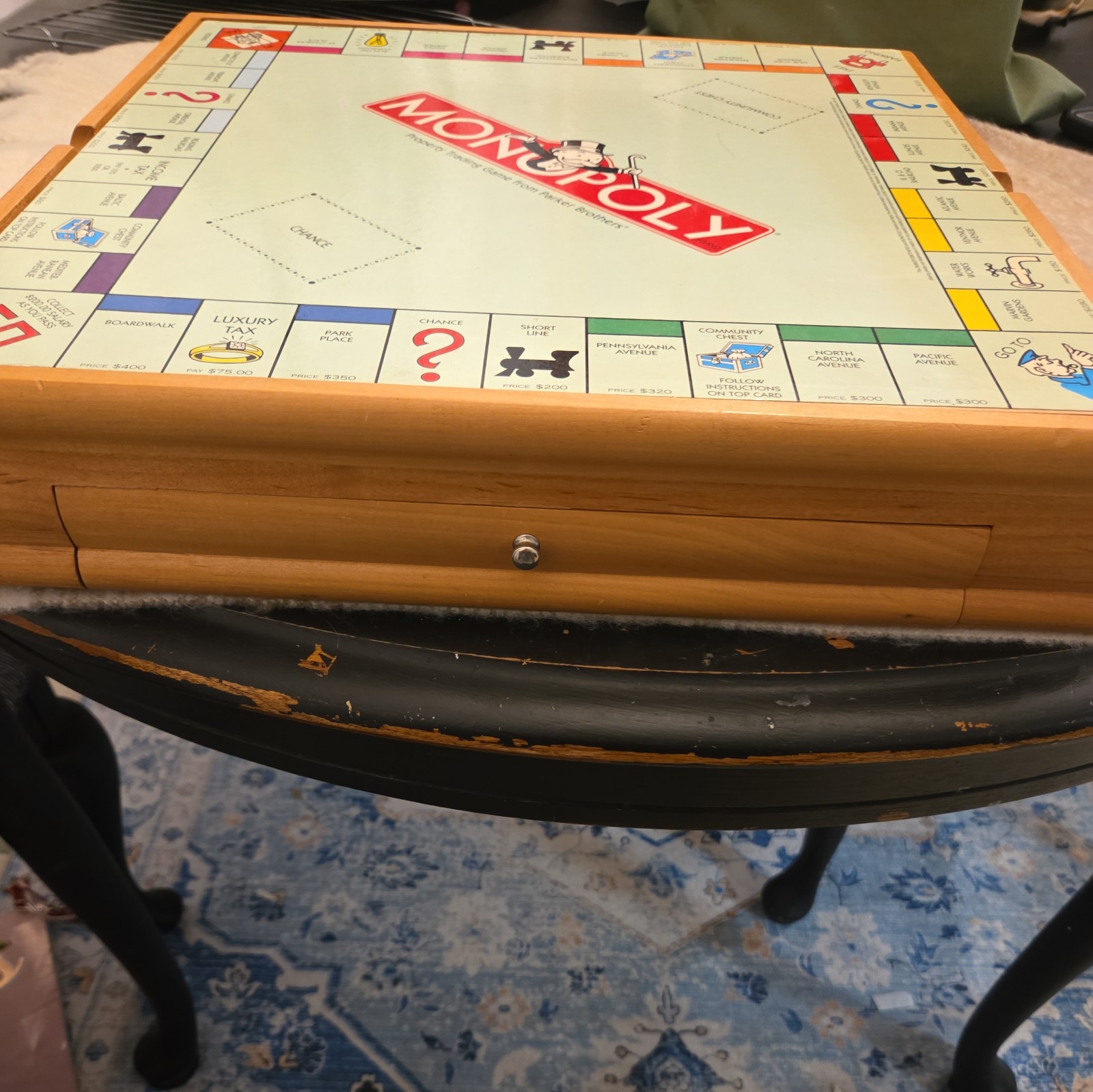 Vintage Monopoly Clue +6 Classic Games Wood Cabinet Used 2004 Chess checker etc