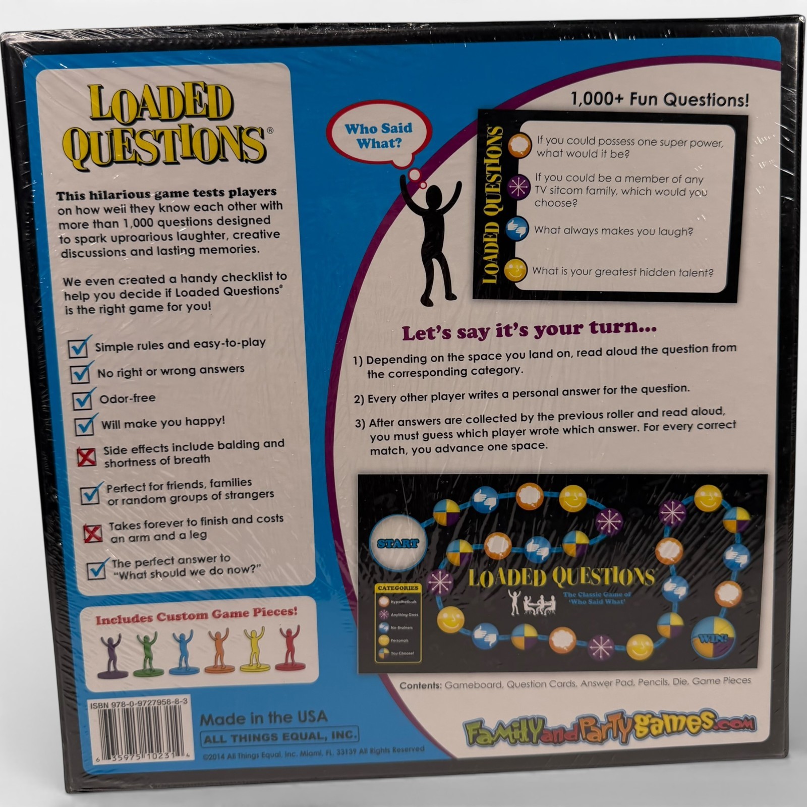 LOADED QUESTIONS Family & Party Game 4-6 Players Teen to Adult All Things Equal