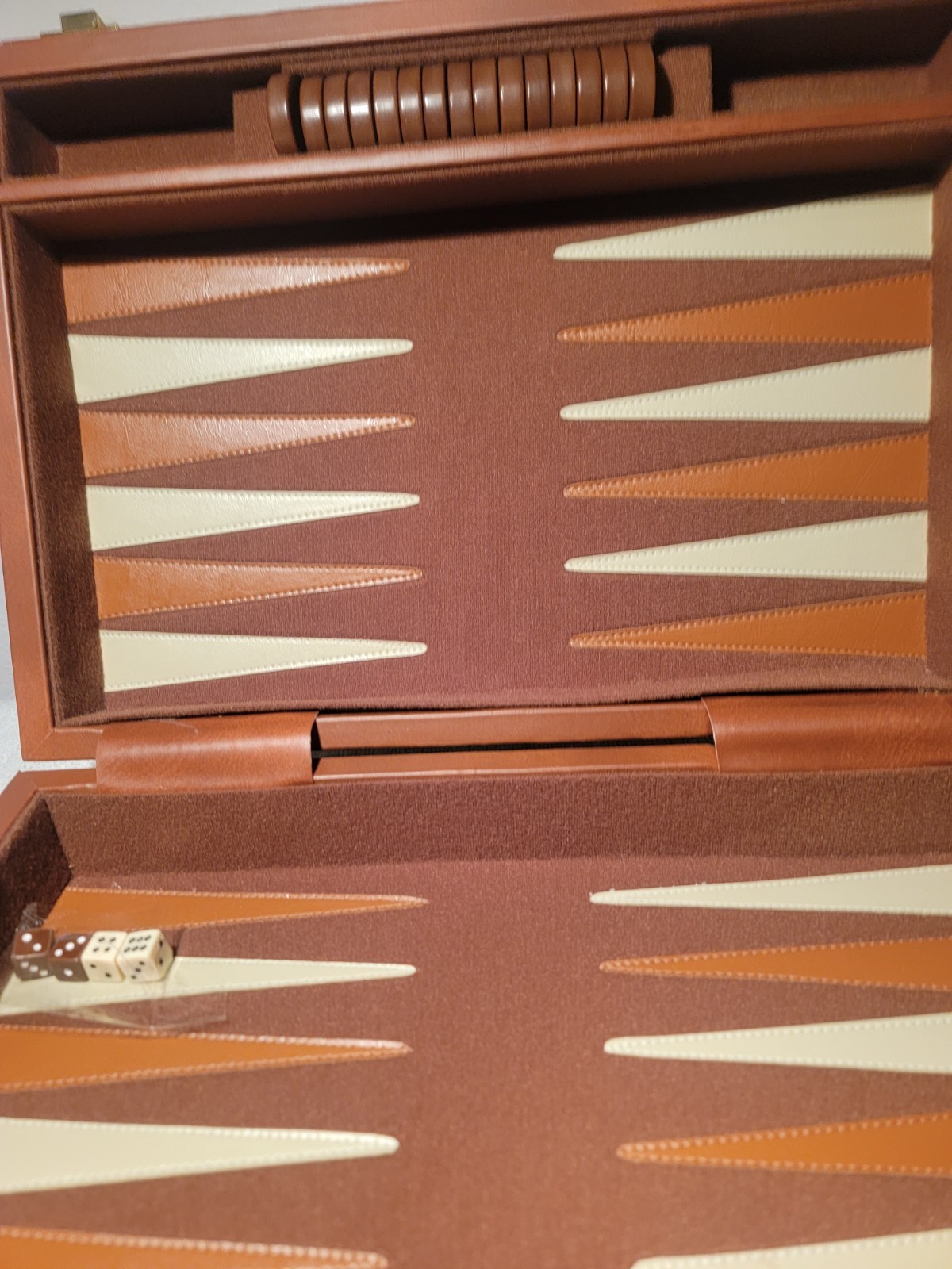 Sunny Brand Vintage Backgammon Set Game With Case Faux Leather W/instructions