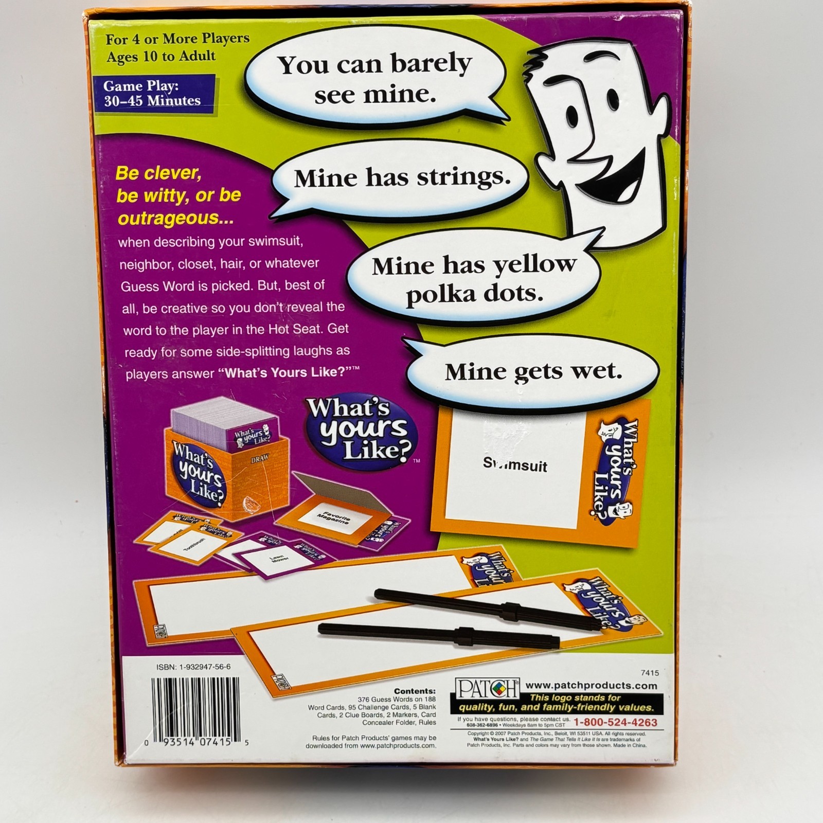 What’s Yours Like COMPLETE Patch Products 2007 Party Game