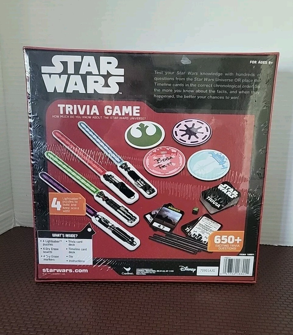 Disney Star Wars Trivia Game 650+ Questions Includes Top Trumps Supercard New