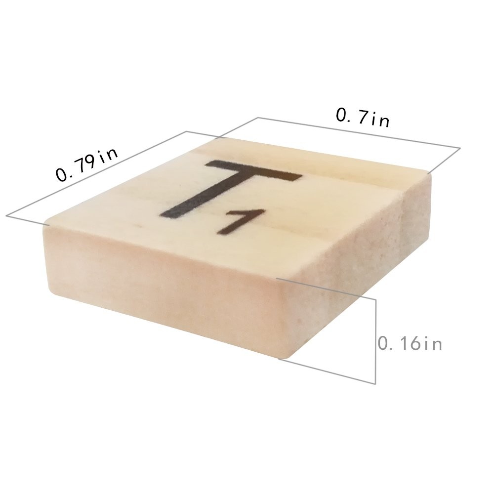QMET 500 Wood Letter Tiles,Scrabble 5 x 8.8 x 3 inches, Woodgrain Color