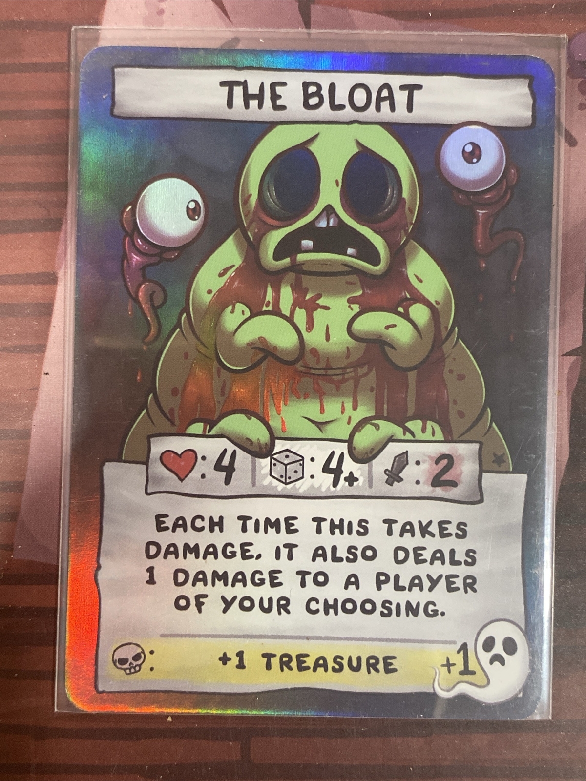 Binding of Isaac Four Souls Promo Cards Holo Foil GREEN The Bloat LONG HAIR Eden
