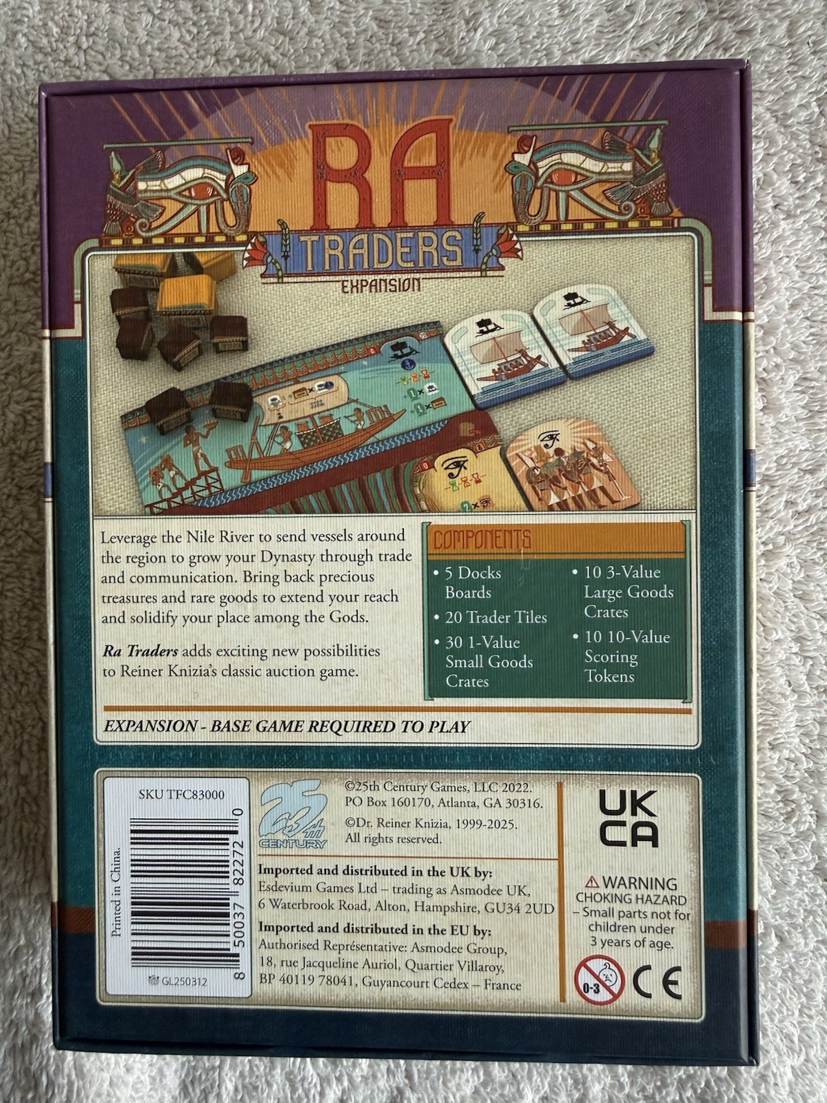 Title: RA: Traders Expansion Board Game (25th Century Games) Reiner Knizia