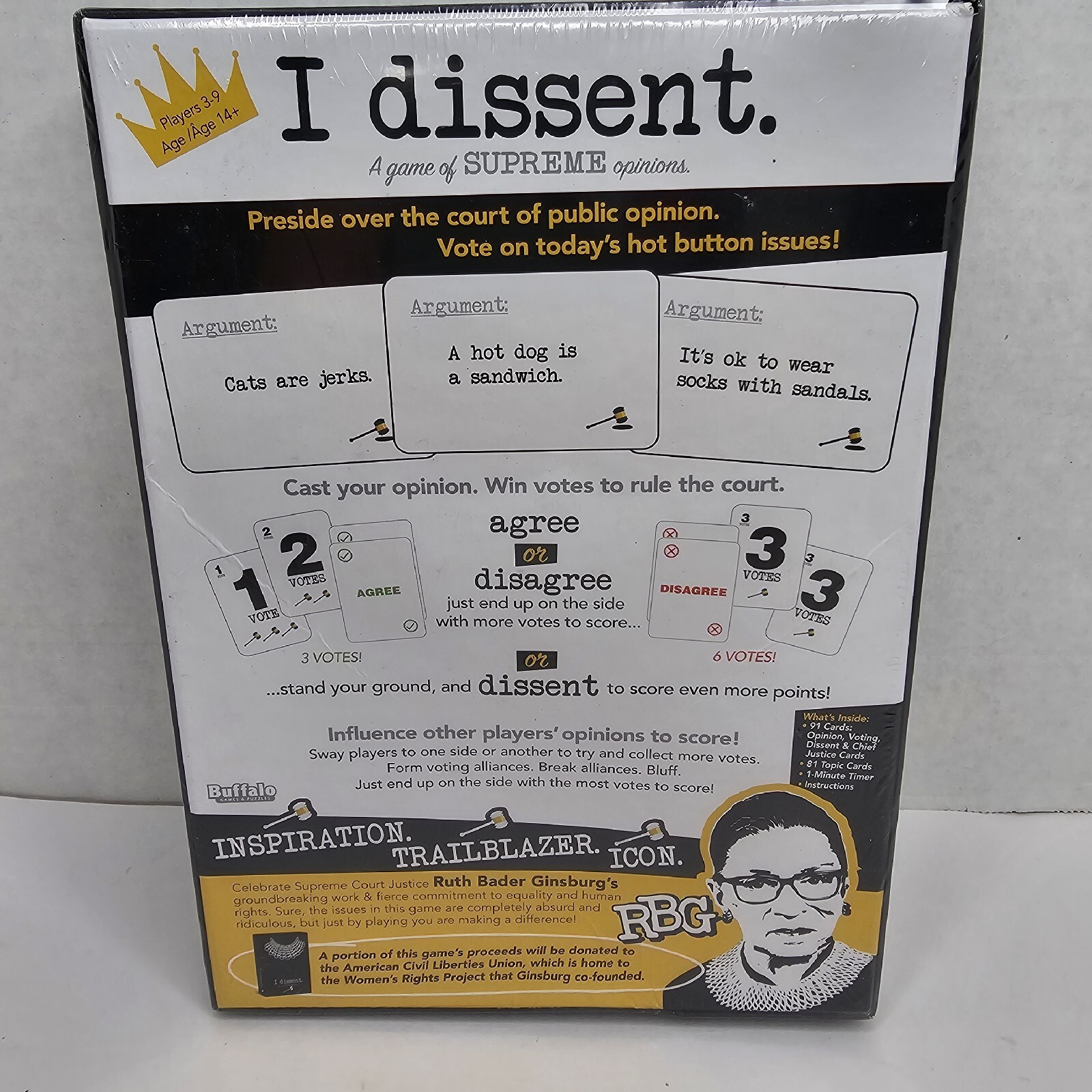 I Dissent A Board Game Of Supreme Court Options RBG Debate