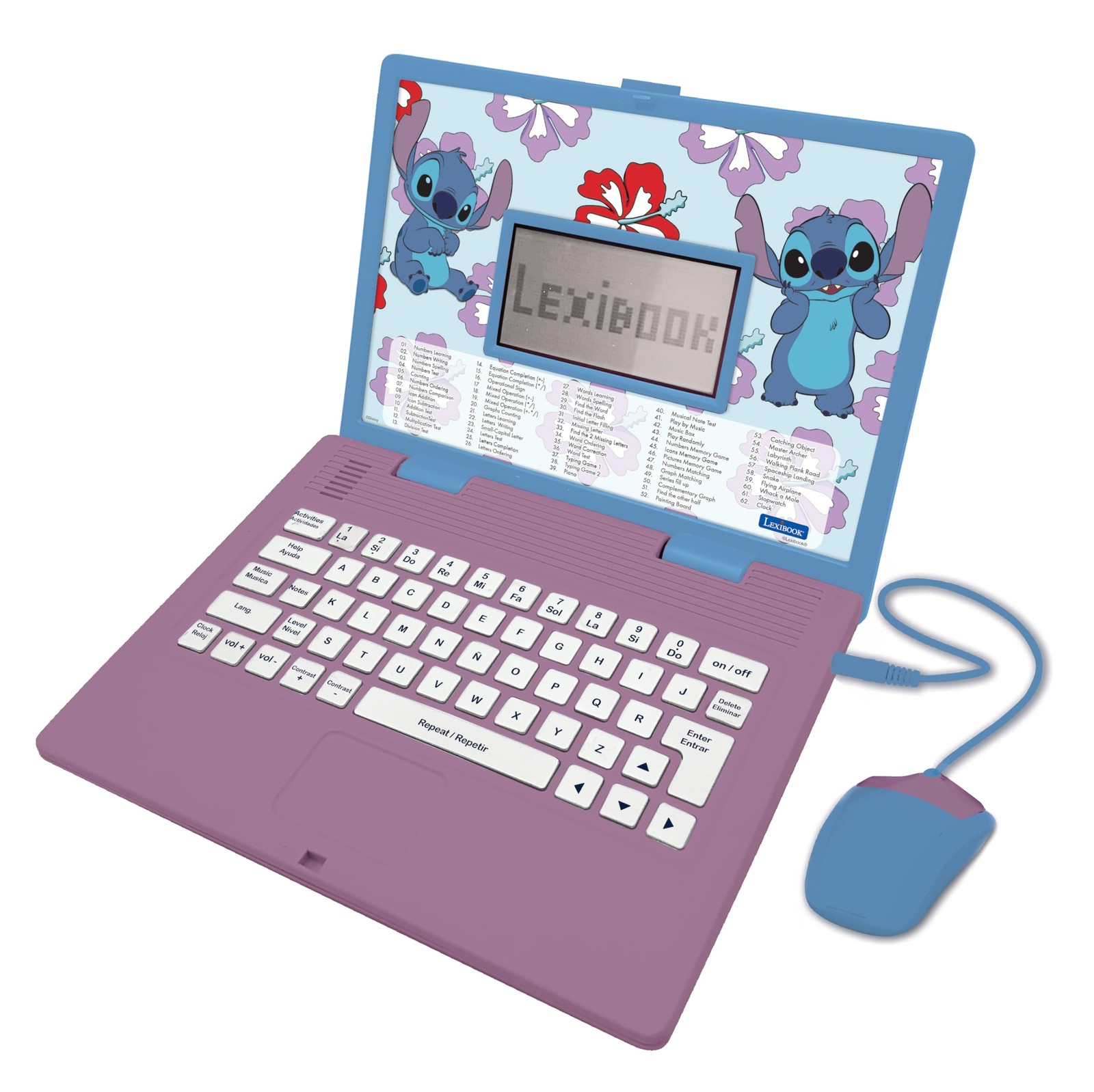 Educational Laptop Bilingual English Spanish 124 Activities Lexibook Stitch