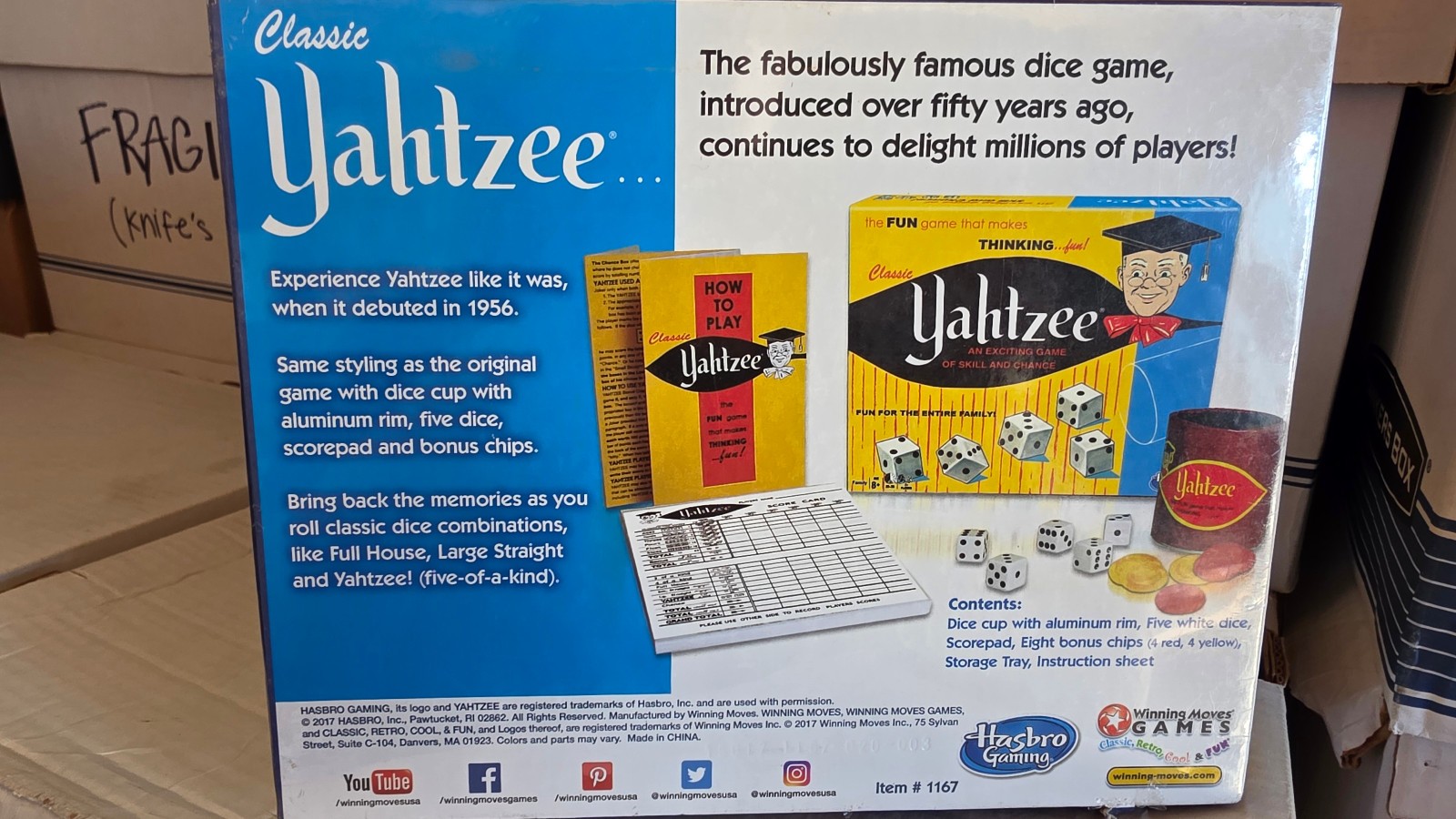 Classic Yahtzee Retro 1956 Edition Dice Game Winning Moves Games 1167 New Sealed
