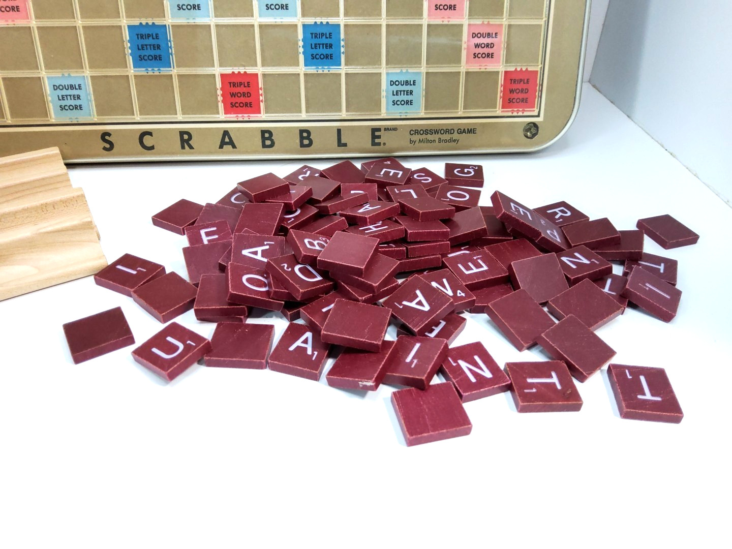Scrabble Game Deluxe Edition Turntable 4034 1989 Milton Bradley FOR PARTS