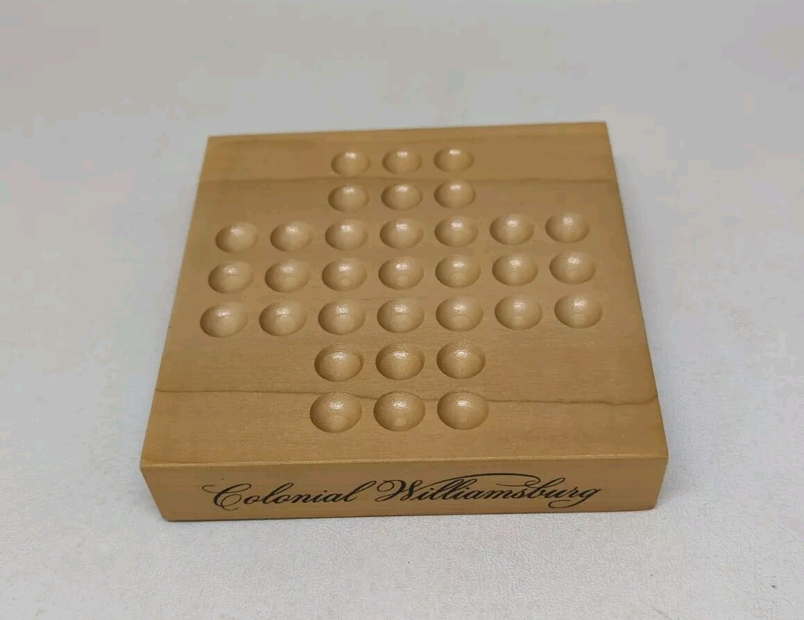 Travel Game Fox & Geese Solid Wood Game Board Colonial Williamsburg Channel Crft