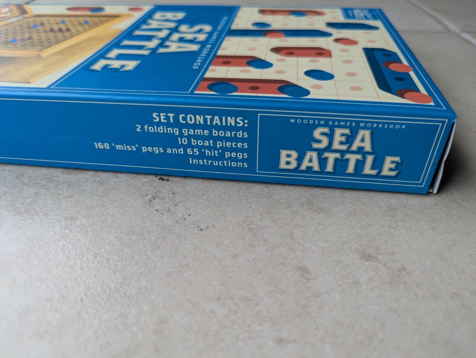 SEA BATTLE WOODEN GAMES WORKSHOP by Professor Puzzle Real Wood Classic Game NEW