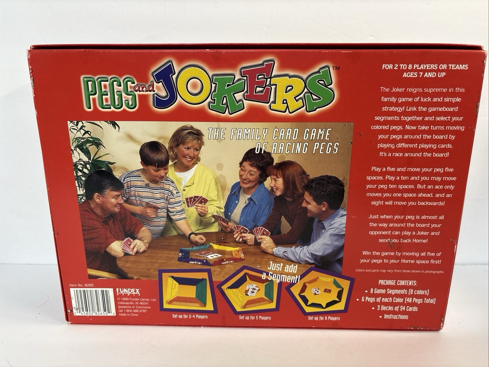 Vintage Pegs & Jokers Fundex The Family Card Game of Racing Pegs Complete